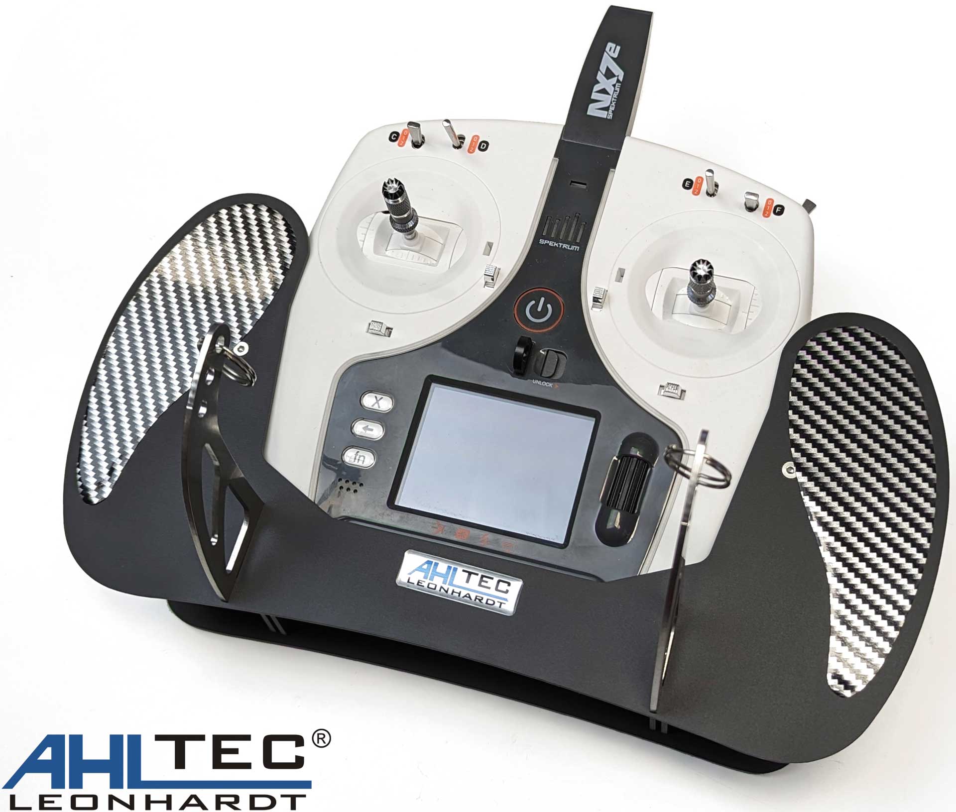 AHLTEC Transmitter console Spektrum NX7e black with standard transmitter bracket, without hand rest