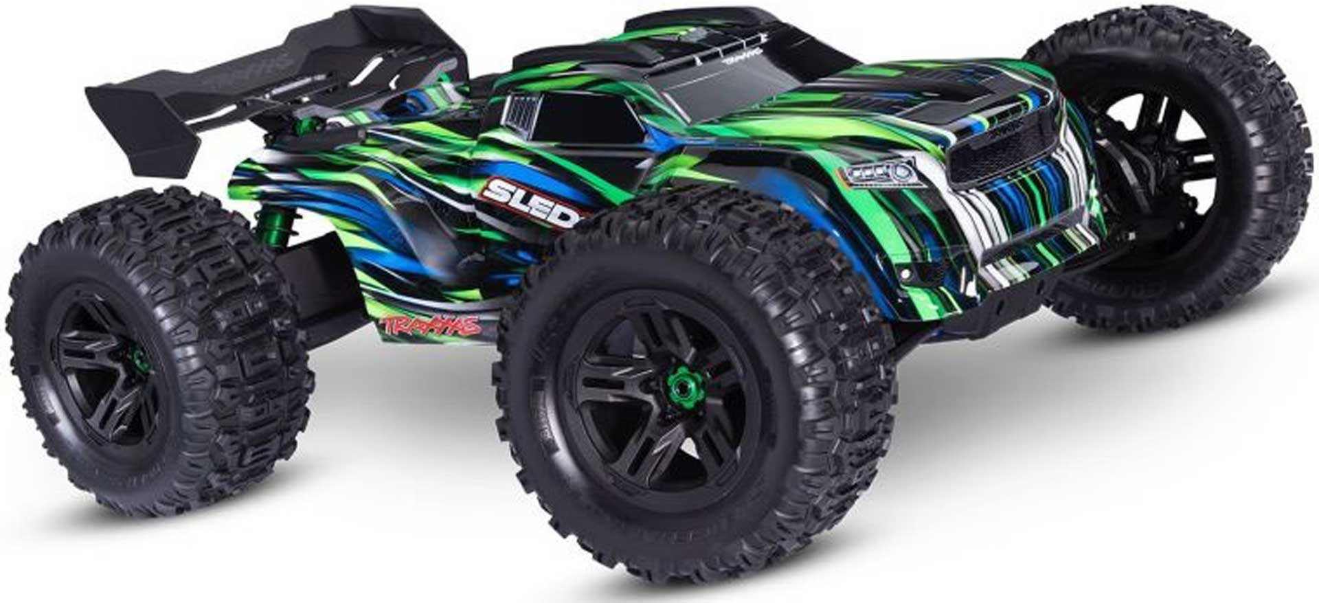TRAXXAS SLEDGE 4X4 BELTED GREEN 1/8 MONSTER-TRUCK RTR BRUSHLESS, WITHOUT BATTERY AND CHARGER