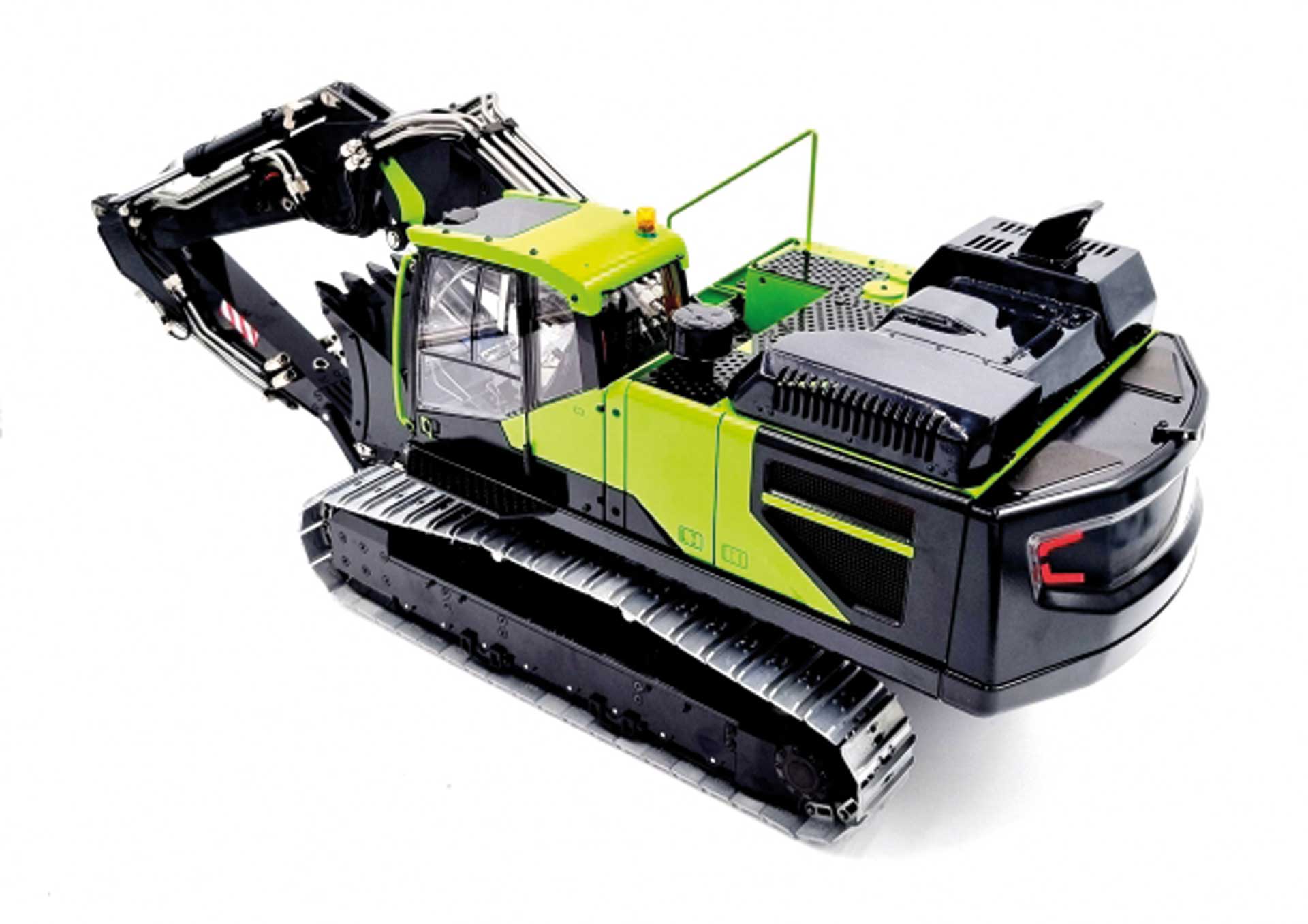 FM-ELECTRICS Hydraulic excavator 1/14 green with optional adjustable boom RTR