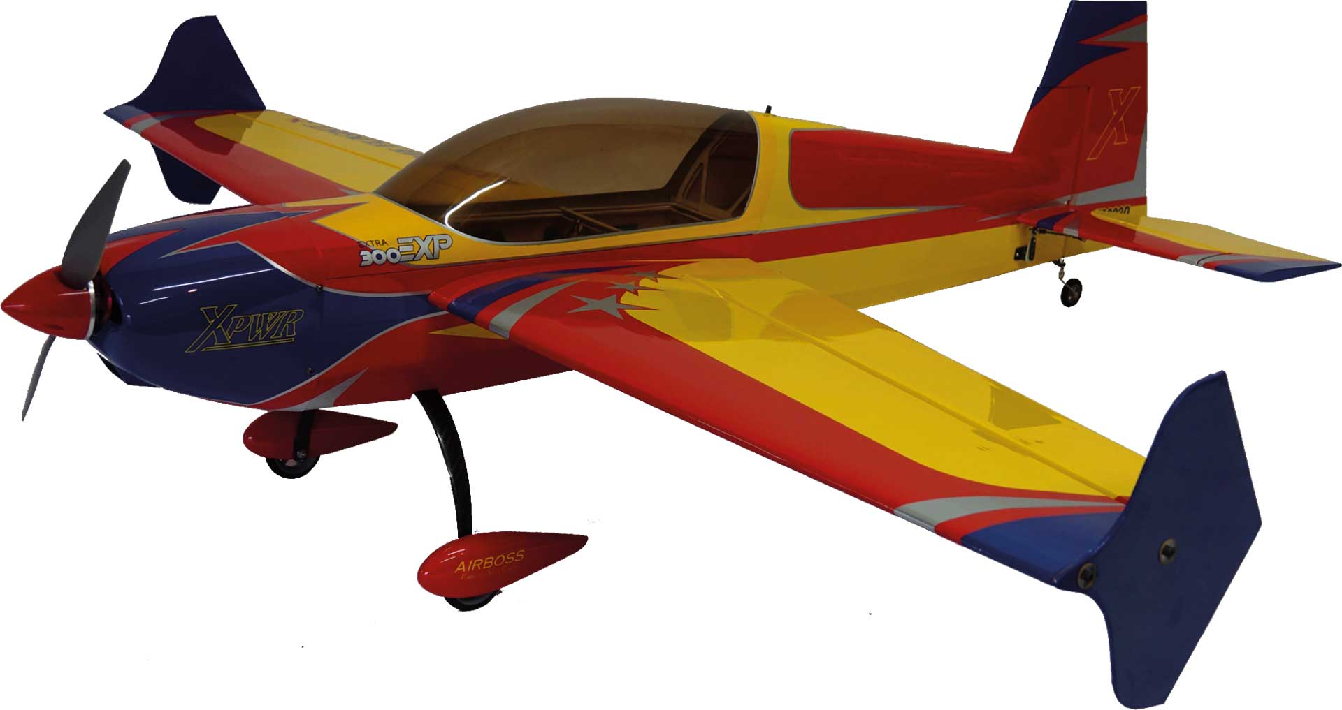 EXTREMEFLIGHT-RC EXTRA 300 48" V2 Plus red/blue/yellow ARF with quick release wing latching mechanism