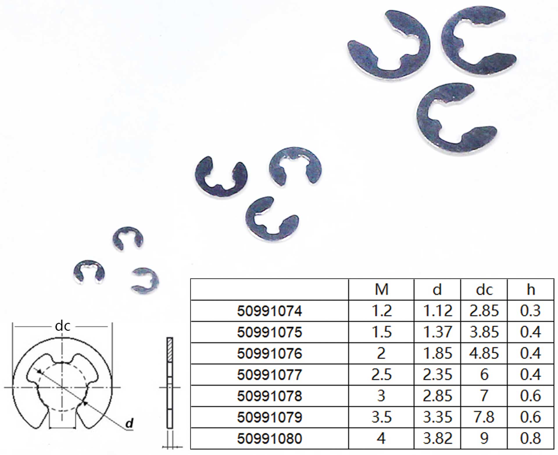 Robbe Modellsport Shaft retaining rings 3.5mm 30pcs. Stainless steel