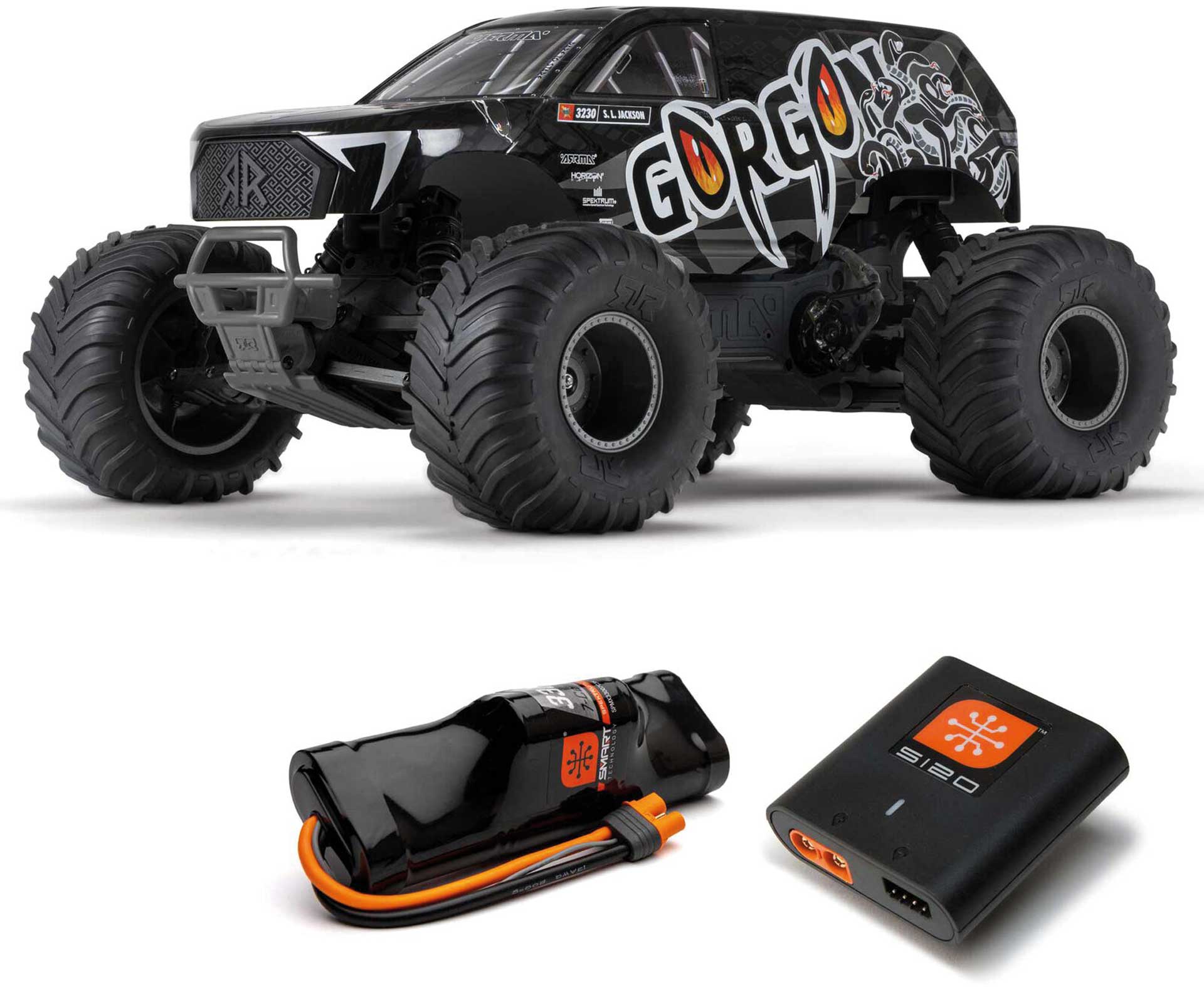 ARRMA 1/10 GORGON 4X2 MEGA 550 Brushed Monster Truck Ready-To-Assemble Kit incl. battery and charger