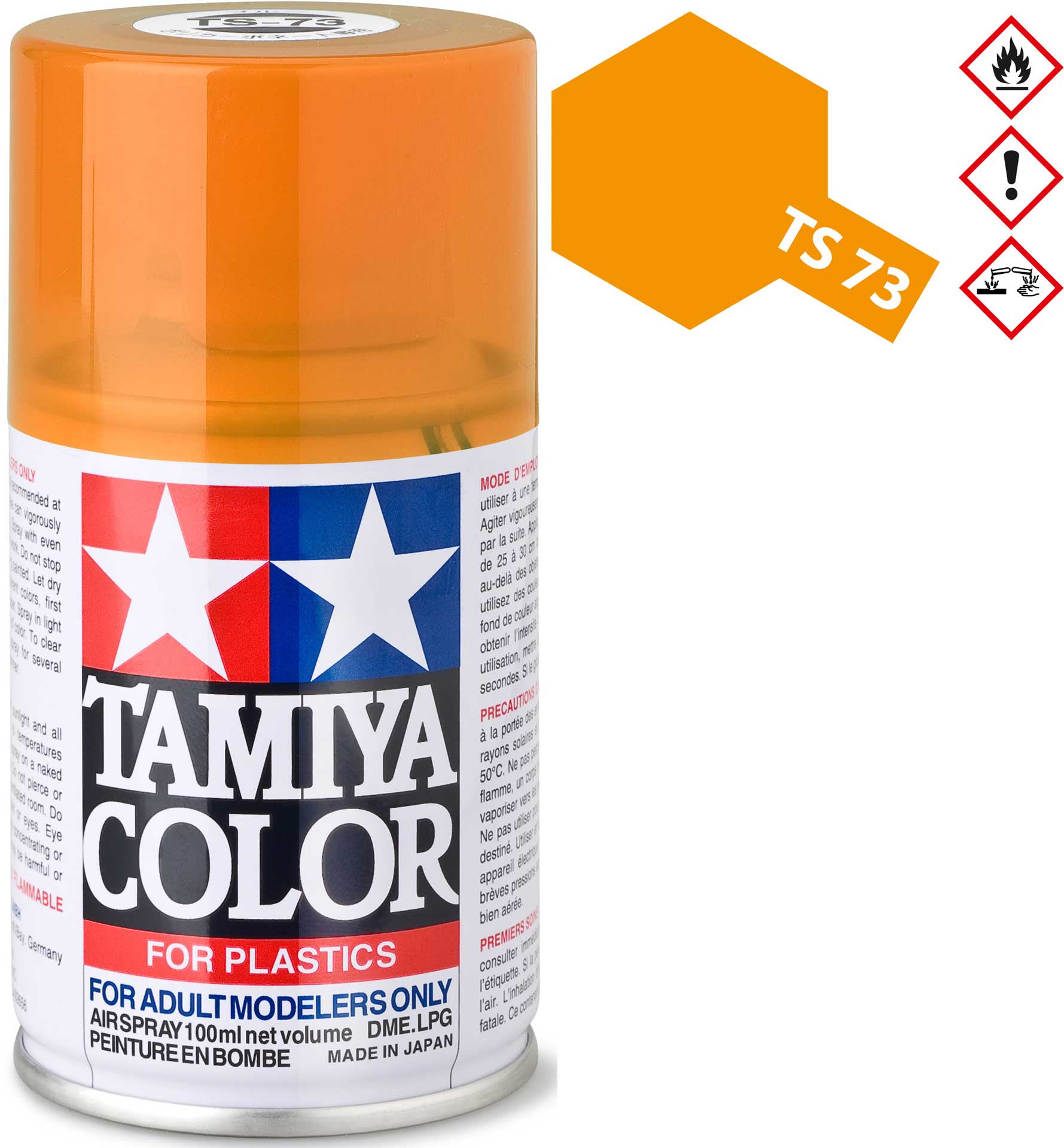 TAMIYA TS-73 Orange Transparent Brillant Spray plastique 100ml