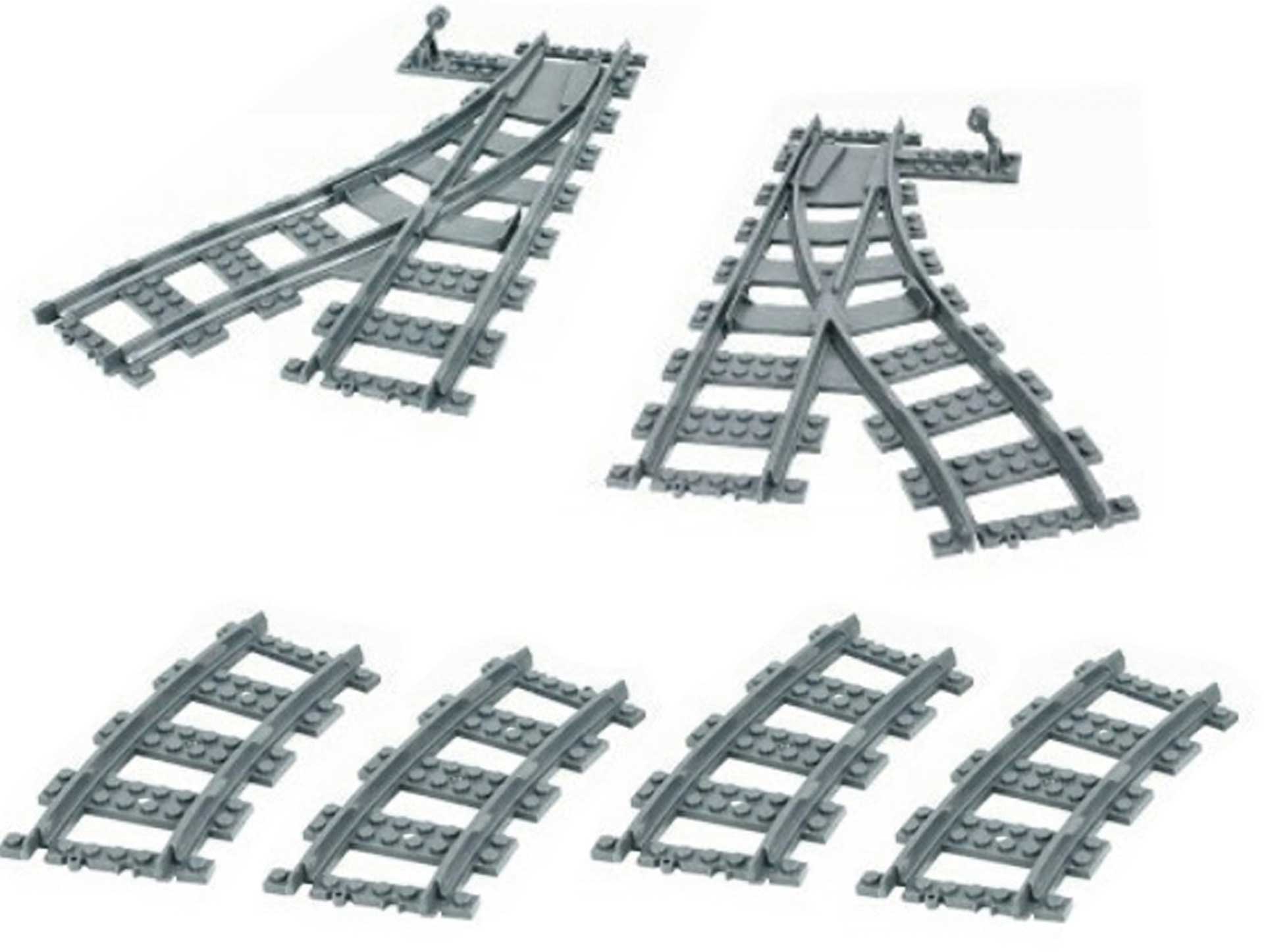 KAZI Train Track Schienen-Set Weichen und Kurven (6 Teile)