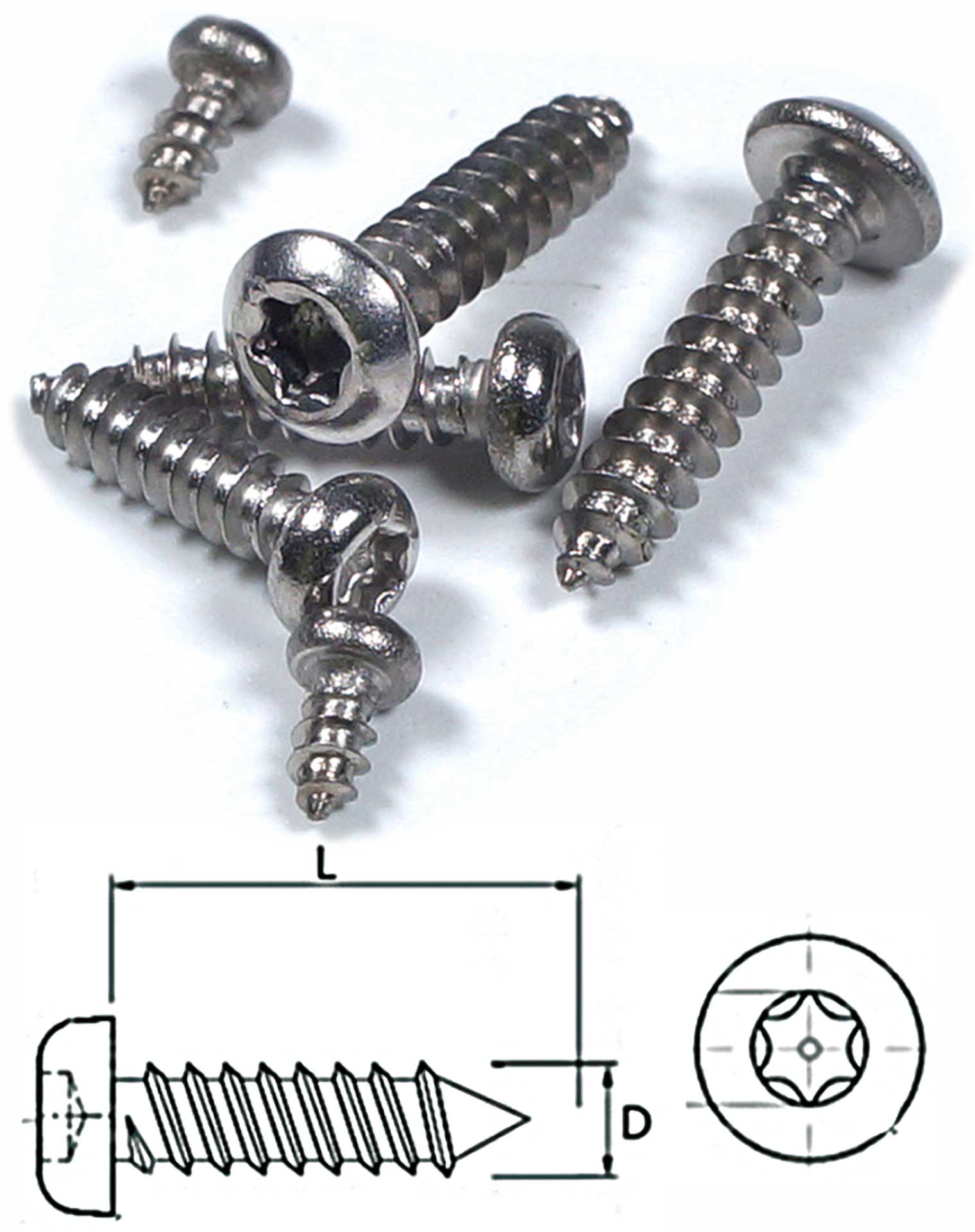 Robbe Modellsport Tapping screws TX 2.0x14mm 30pcs. Stainless steel (T6)