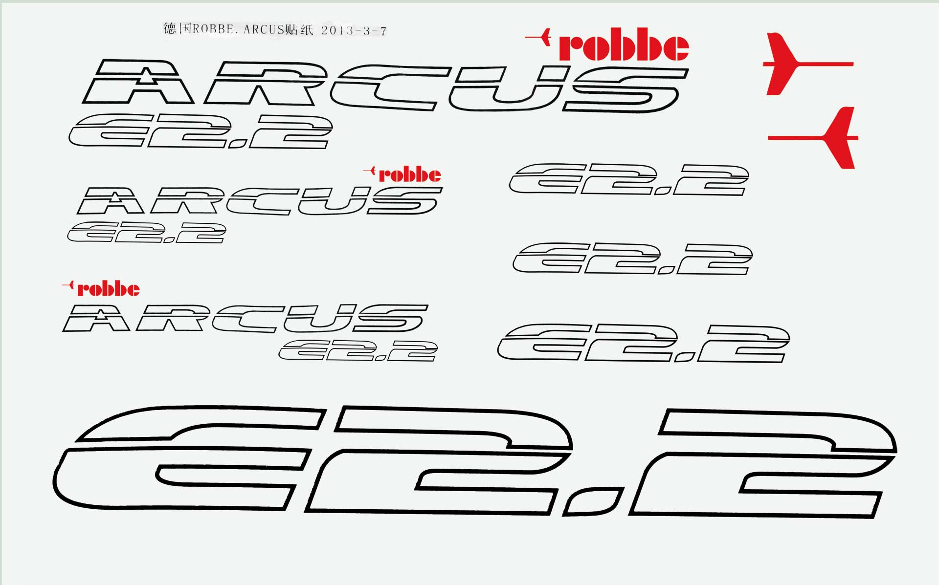 Robbe Modellsport Autocollants  Arcus E 2.2 1Stk.