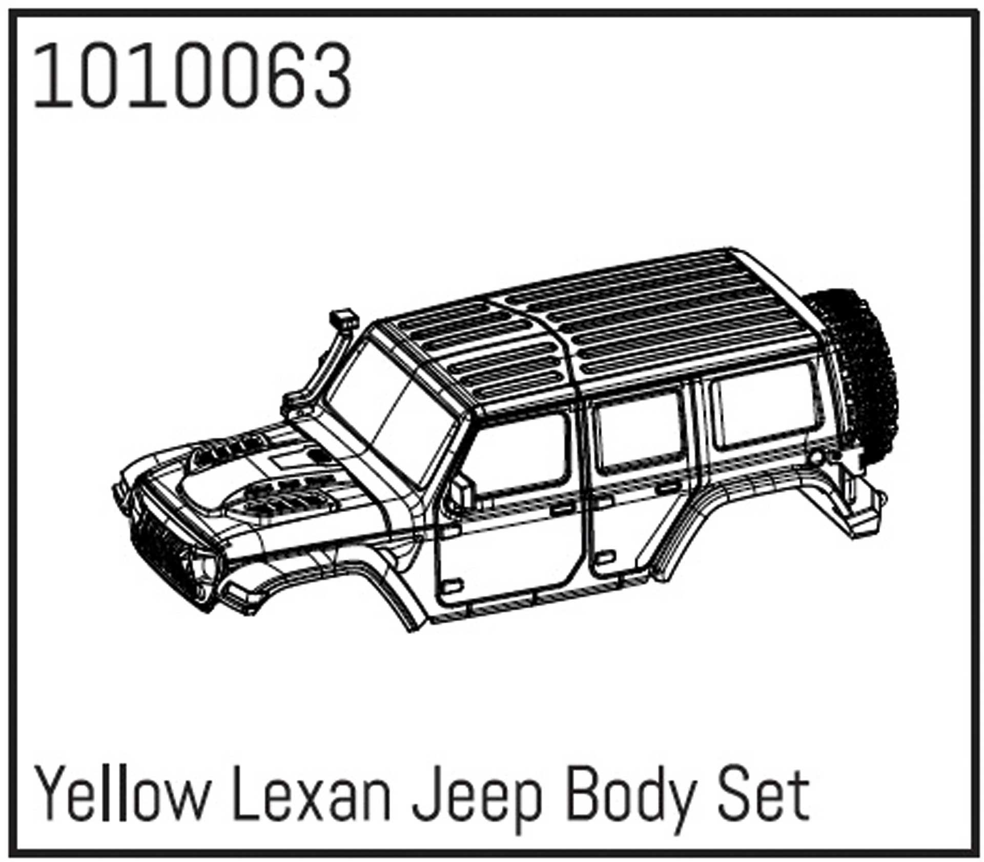 ABSIMA Wrangler yellow Lexan body kit