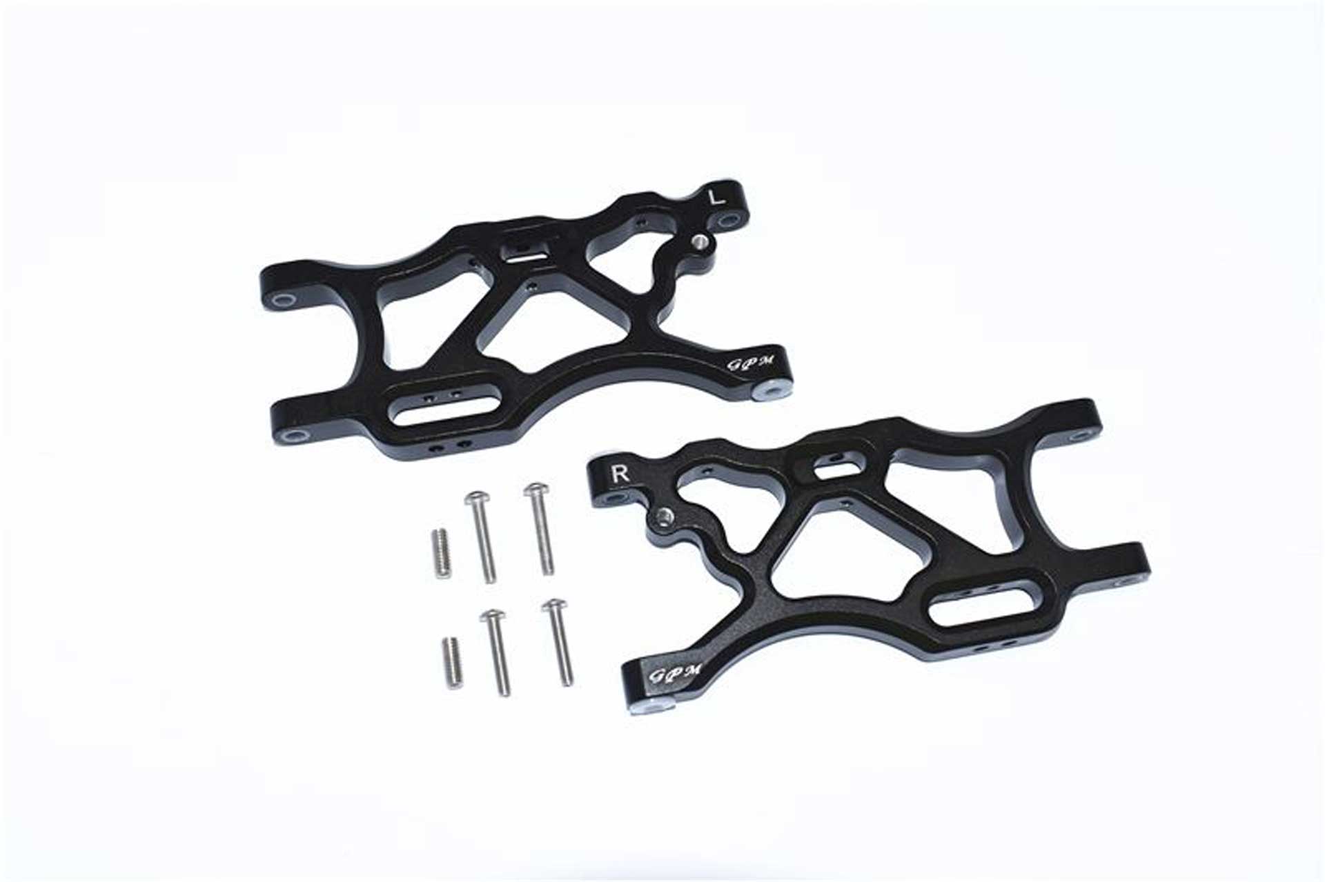 GPM ALUMINUM REAR LOWER ARMS -8PC SET black GPM ARRMA LIMITLESS INFRACTION TYPHON