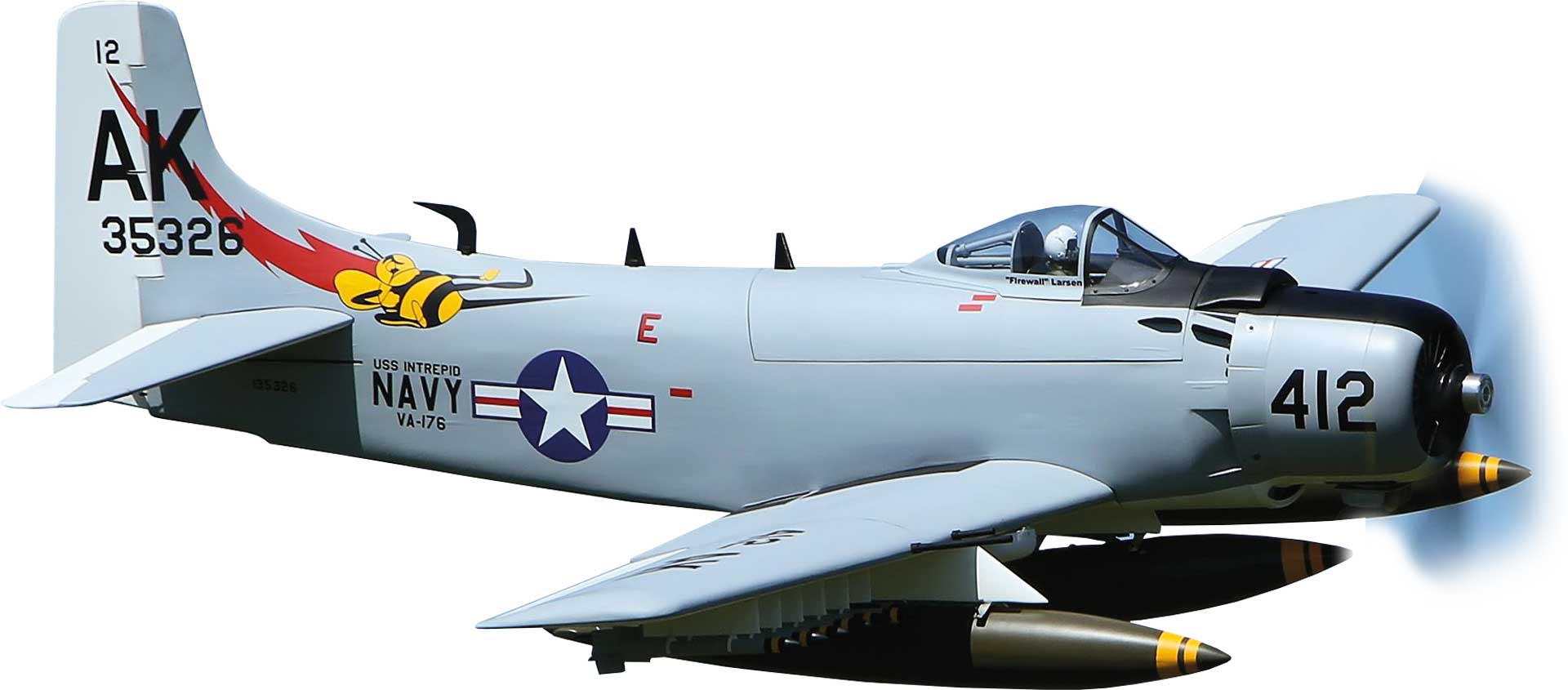 Seagull Models ( SG-Models ) Skyraider 86" Grey/white without Retractable landing gear