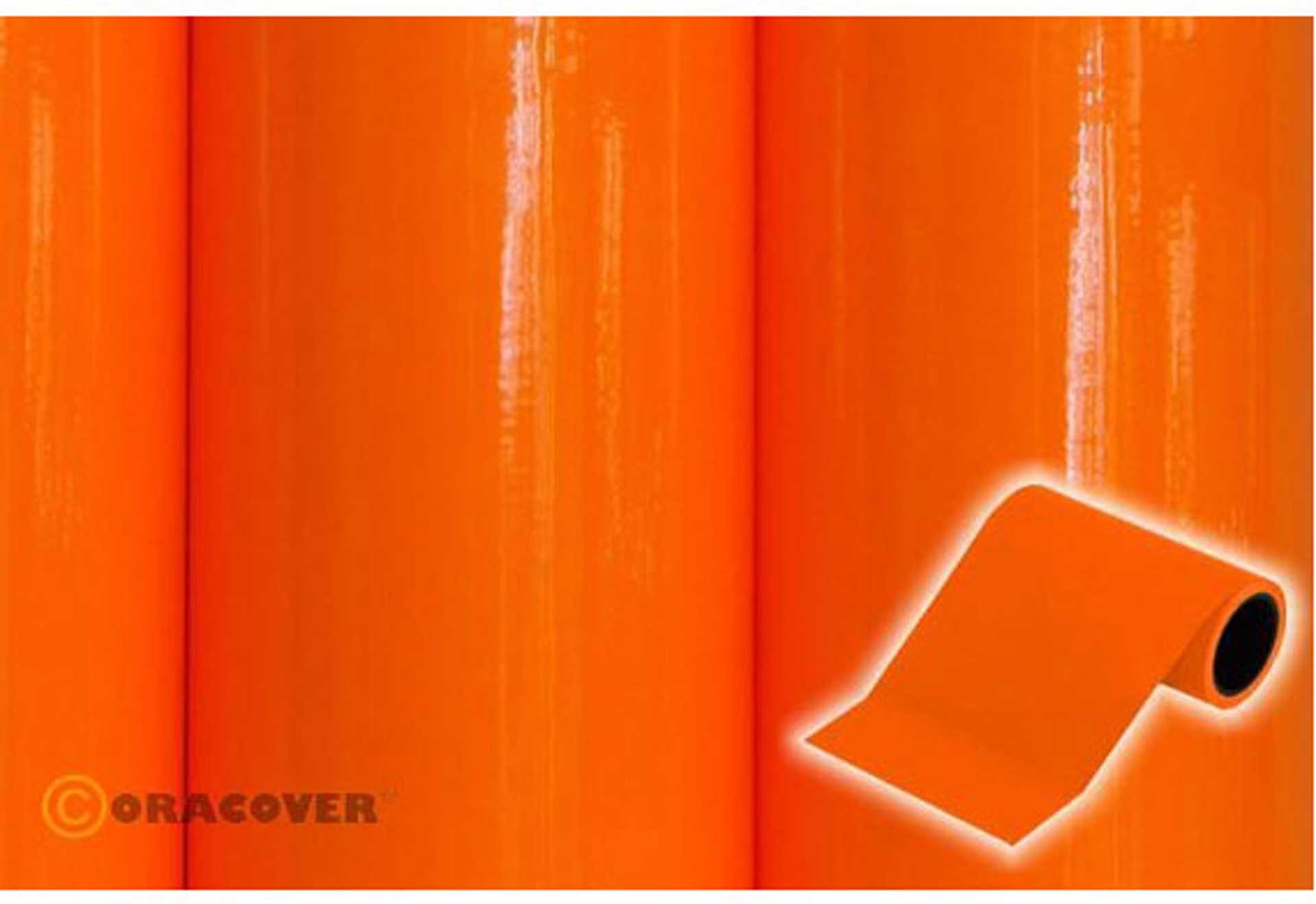 ORACOVER decorative film orange floureszierend , 2 Meter # 65 , 9,5cm width