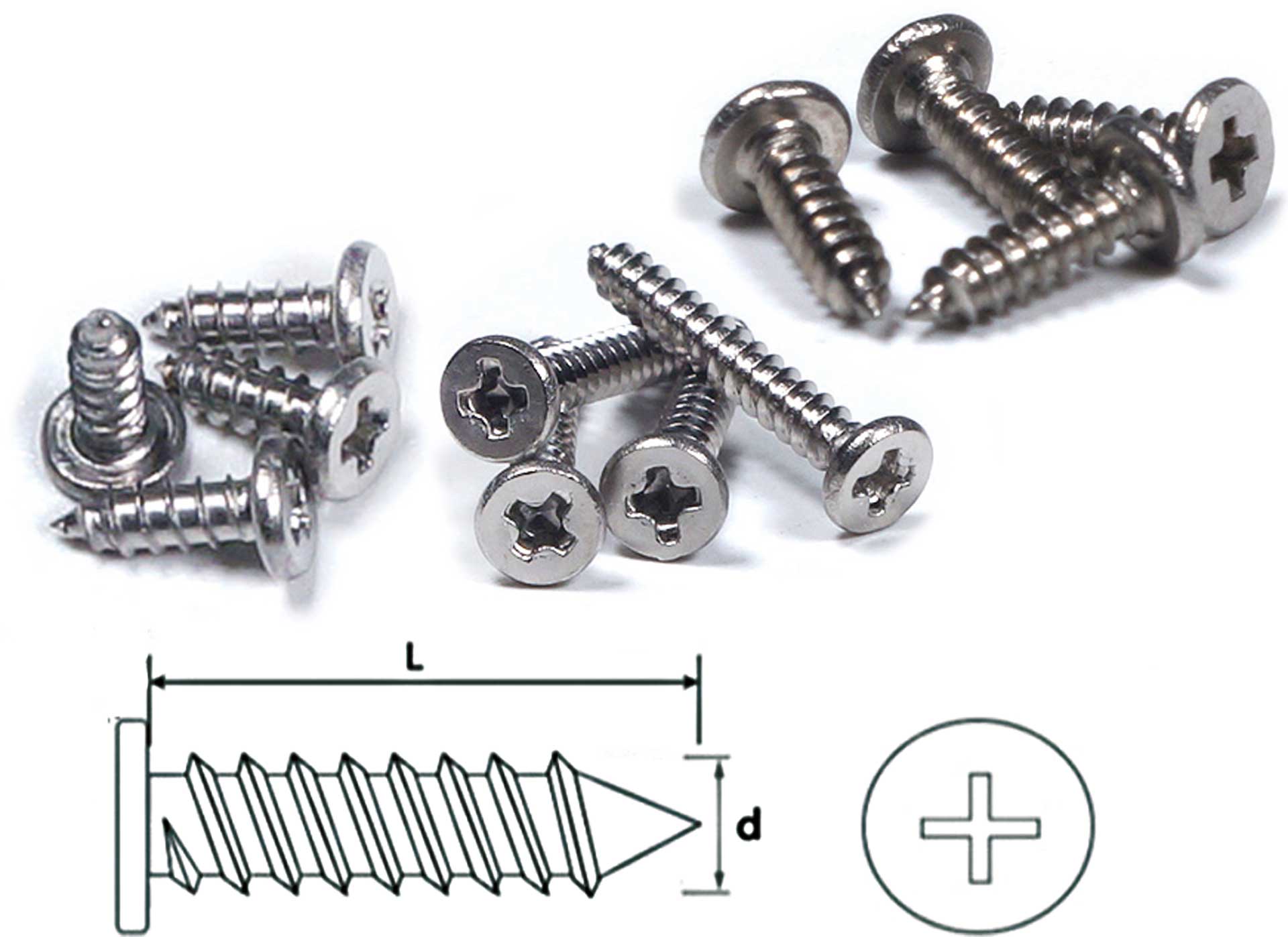 Robbe Modellsport Tapping screws flat head Phillips 2.0x14mm 30pcs. stainless steel