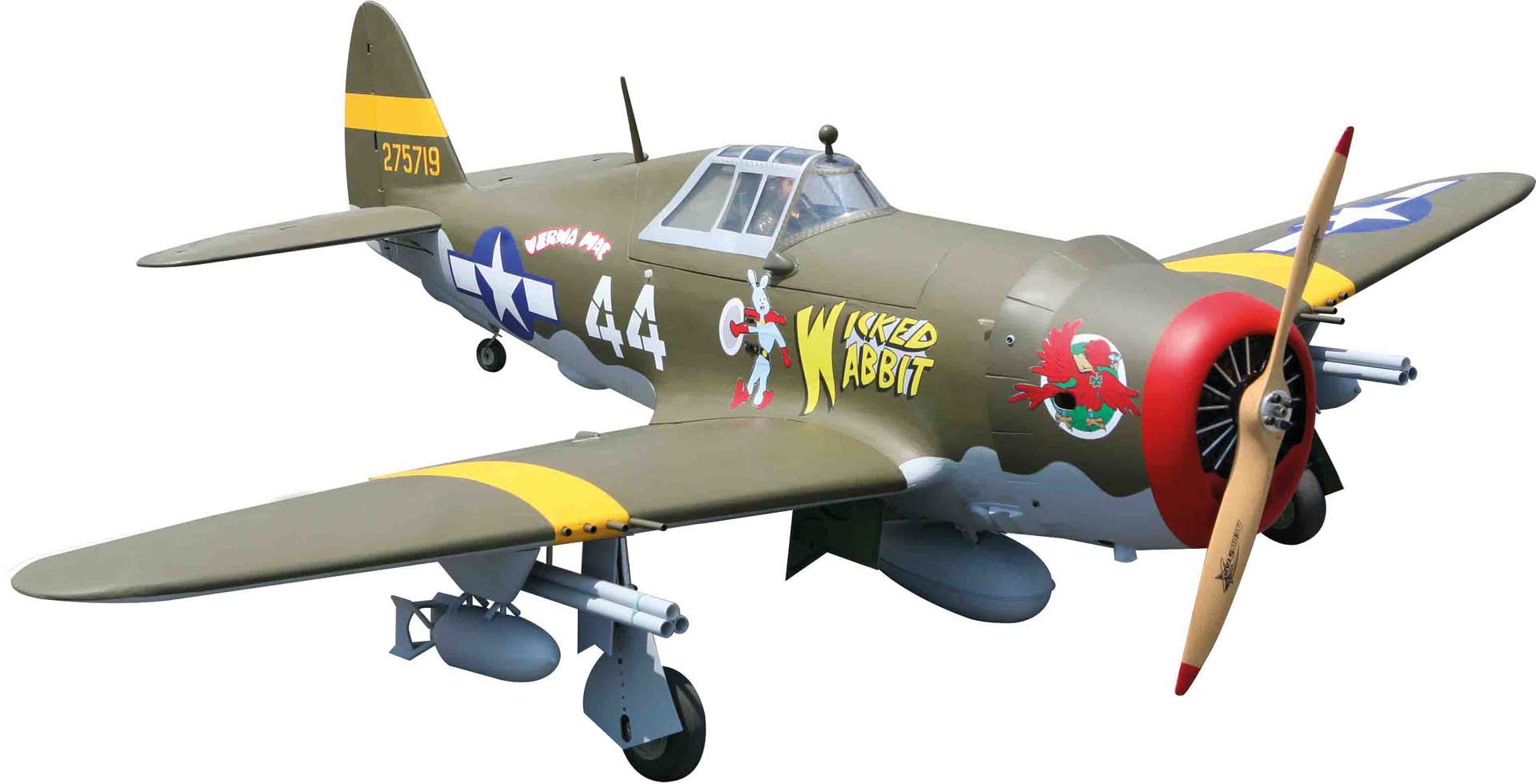 Seagull Models ( SG-Models ) P-47 THUNDERBOLT RAZORBACK ARF Warbird GIANT SCALE 2,06m with electr. retractable landing gear