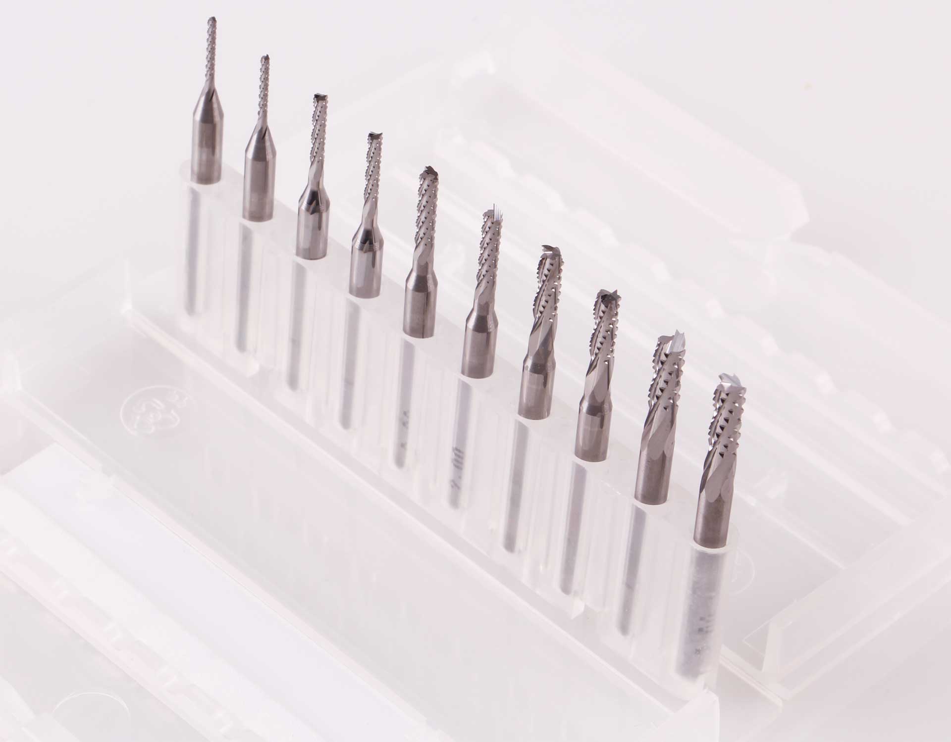 PLANET-HOBBY Fraises en carbure monobloc à denture hélicoïdale Set 10 pièces   (1,0/1,5/2,0/2,5/3,0mm)
