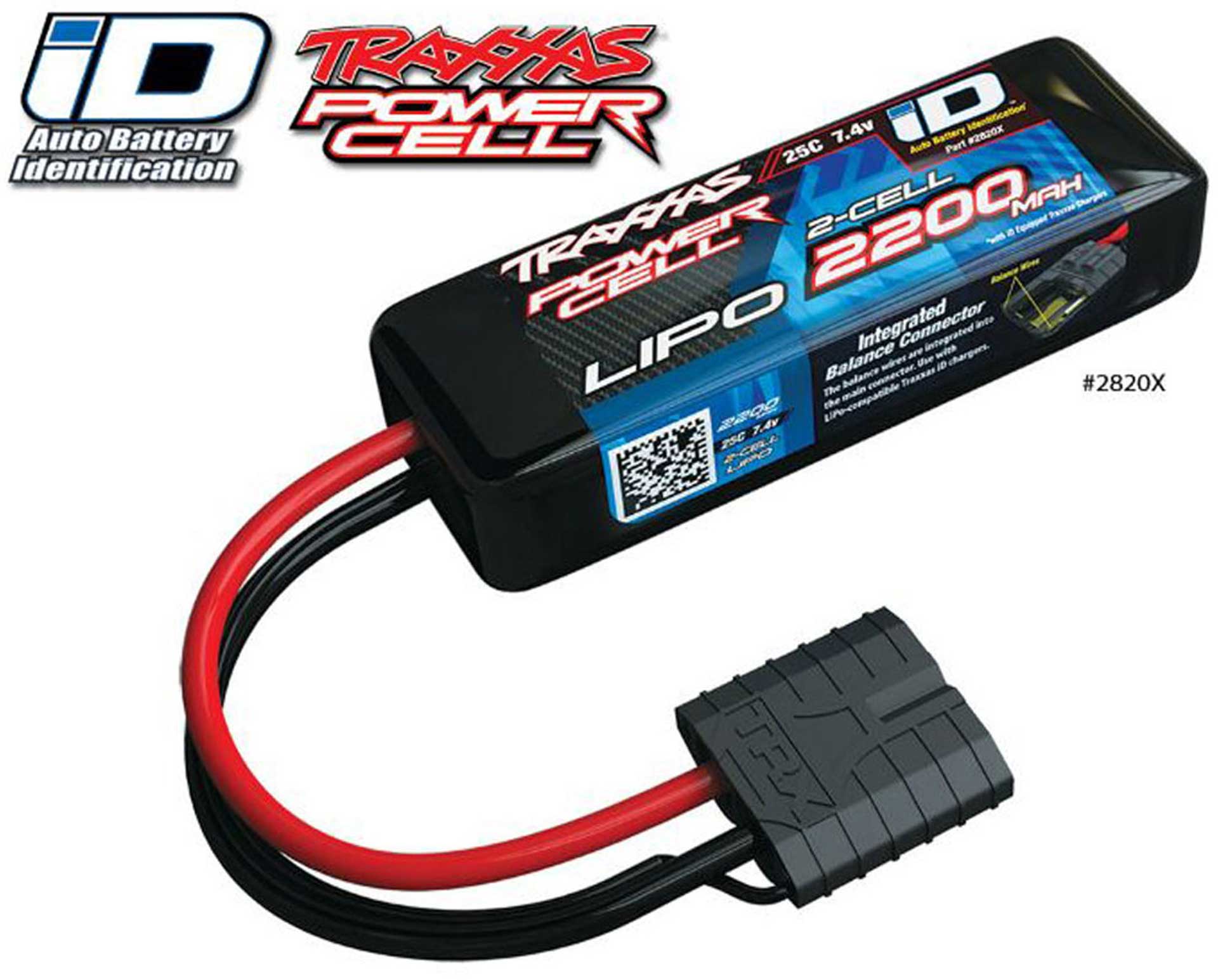 TRAXXAS 2200 MAH 7,4 VOLT 2S 25C LIPO BATTERY PACK WITH ID-PLUG
