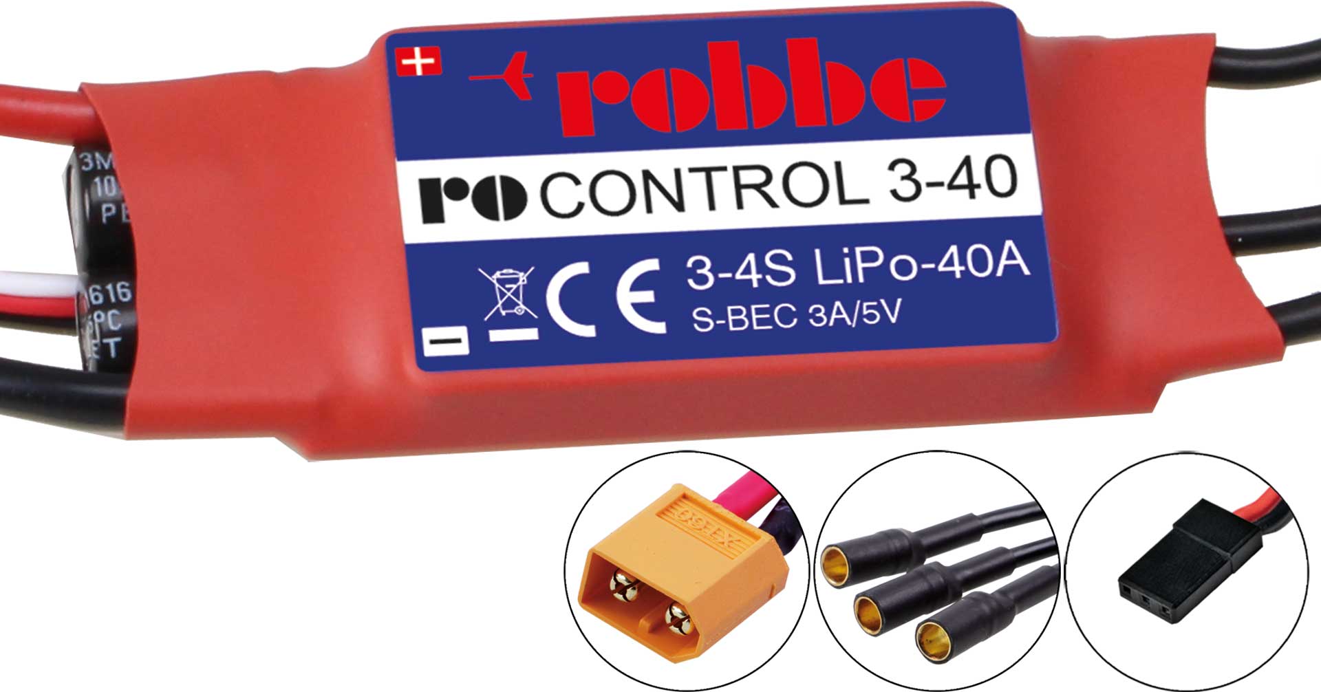 Robbe Modellsport RO-CONTROL 3-40 3-4S -40(55)A 3A/5V S-BEC Regler