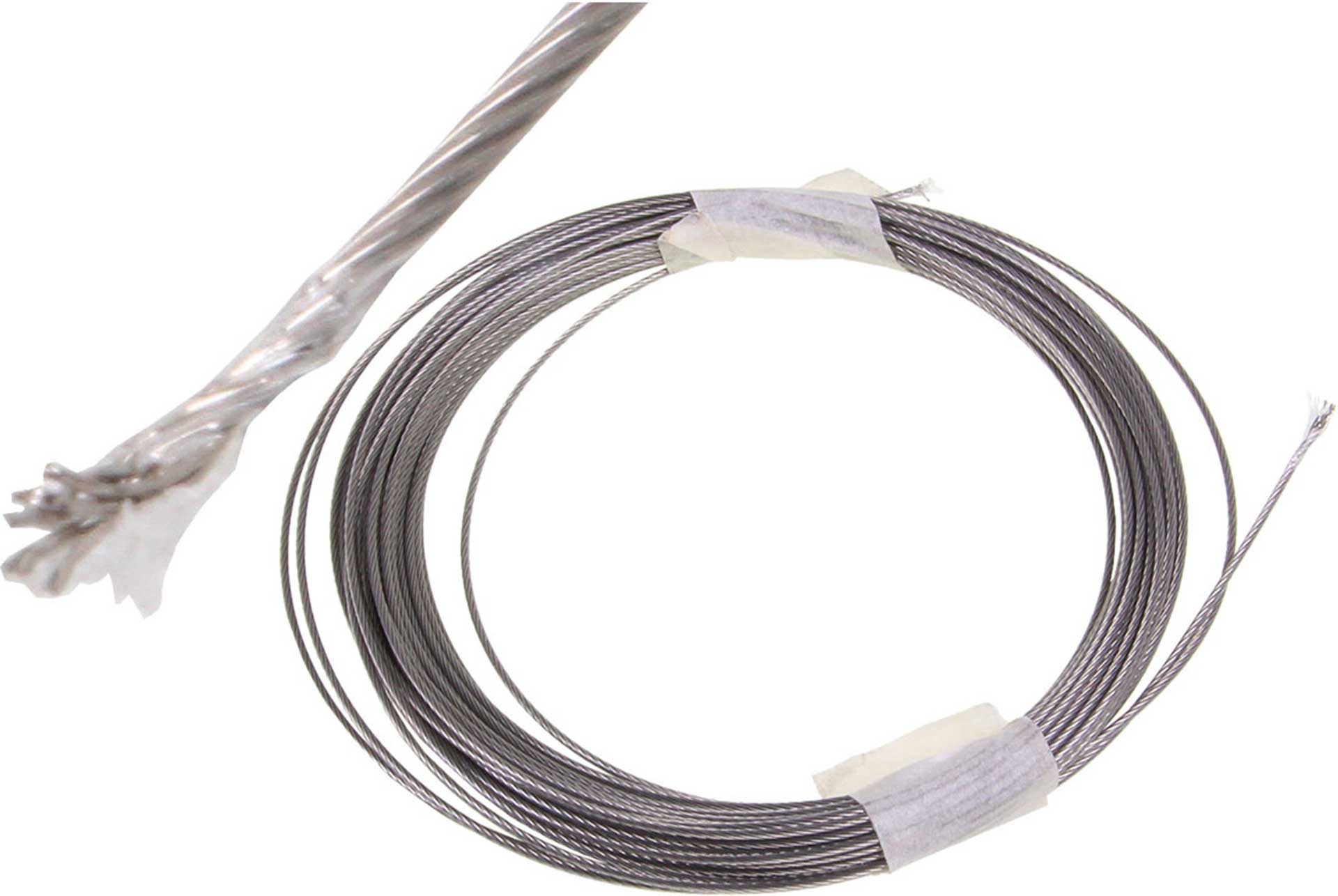 MODELLBAU LINDINGER Câble acier 1,0mm gainé nylon 100 mètre, naturel, 80,6KG de traction maximale