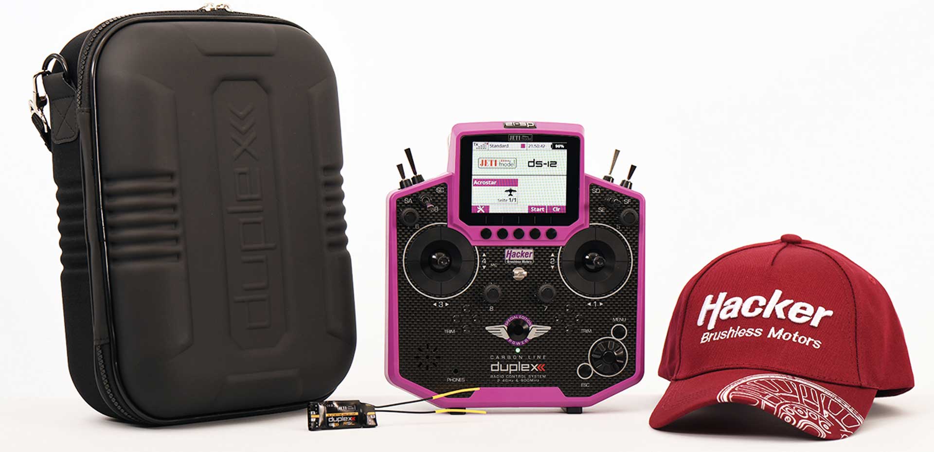 JETI Handheld transmitter DS-12 Special Edition Carbon Purple Multimode incl. R9