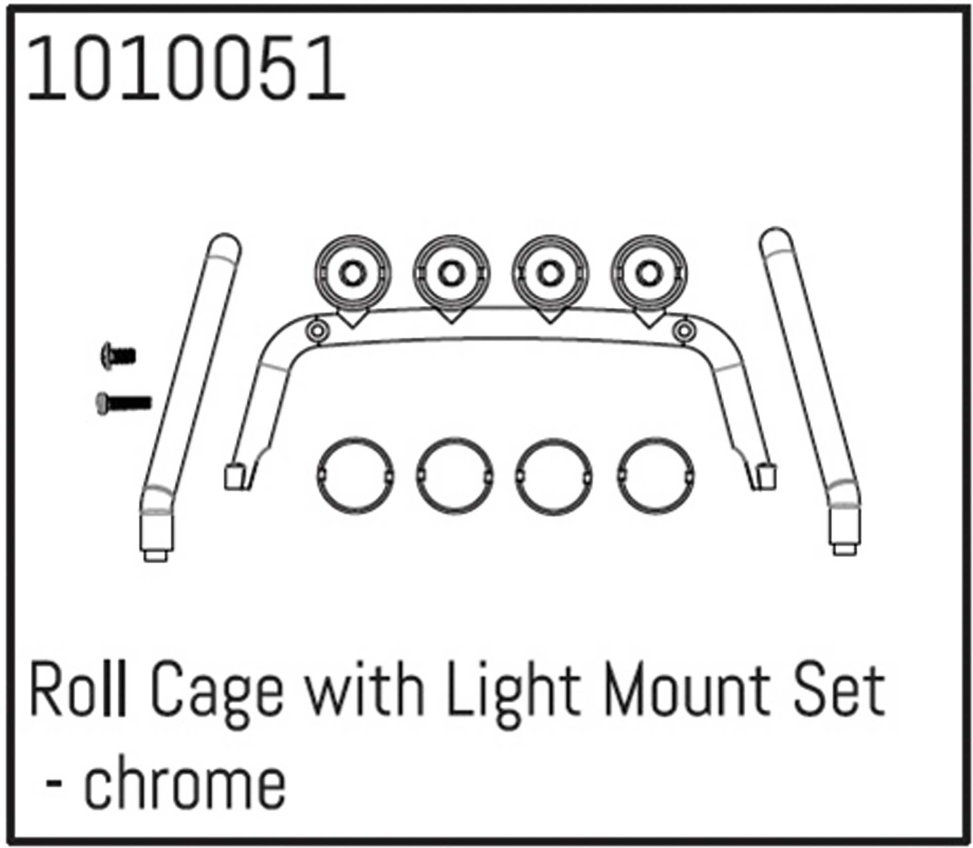 ABSIMA Roll Cage with Light Mount Set - chrome