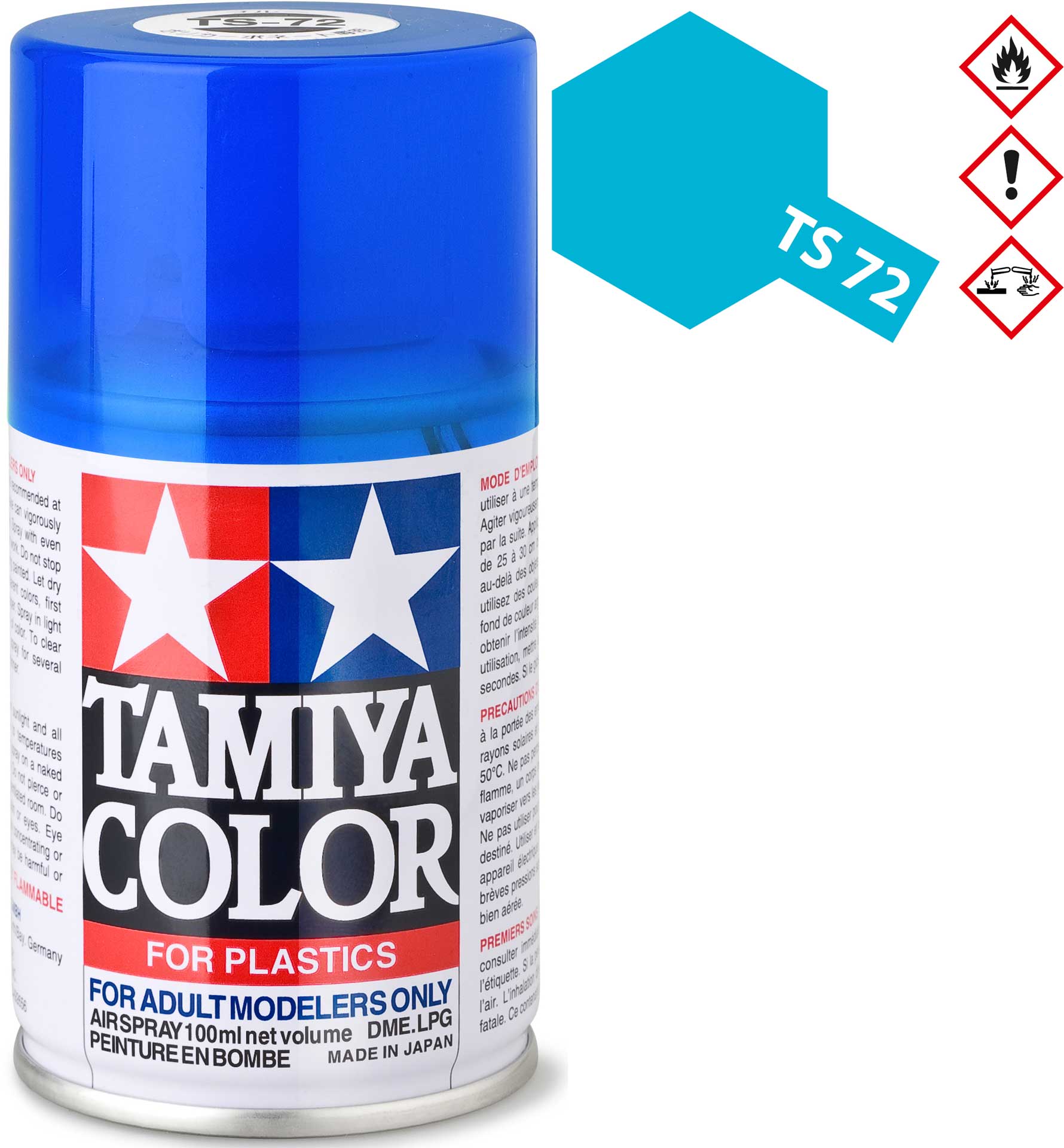 TAMIYA TS-72 Bleu Transparent Brillant Spray plastique 100ml