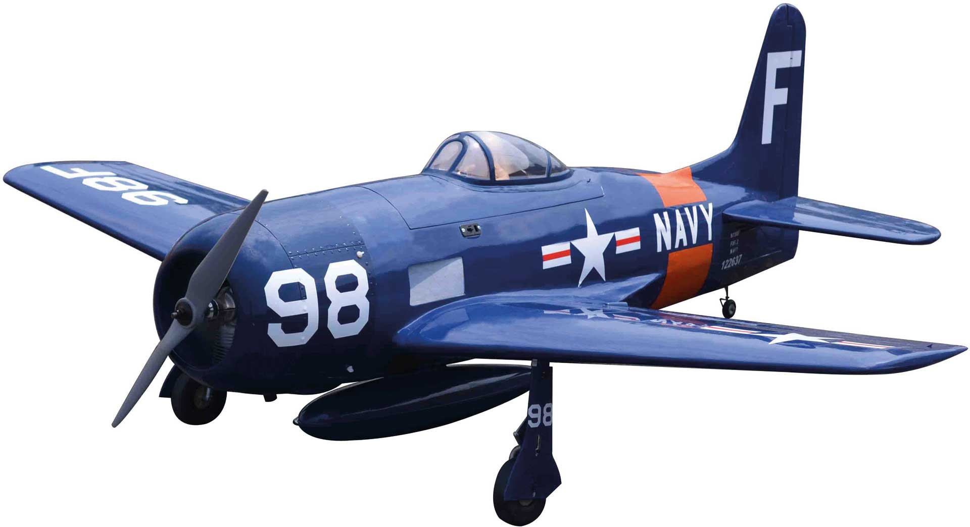 Seagull Models ( SG-Models ) Grumman F8F-2 Bearcat "NAVY" ARF 71" Warbird avec train d'atterrissage rétractable machinique 33-45cc