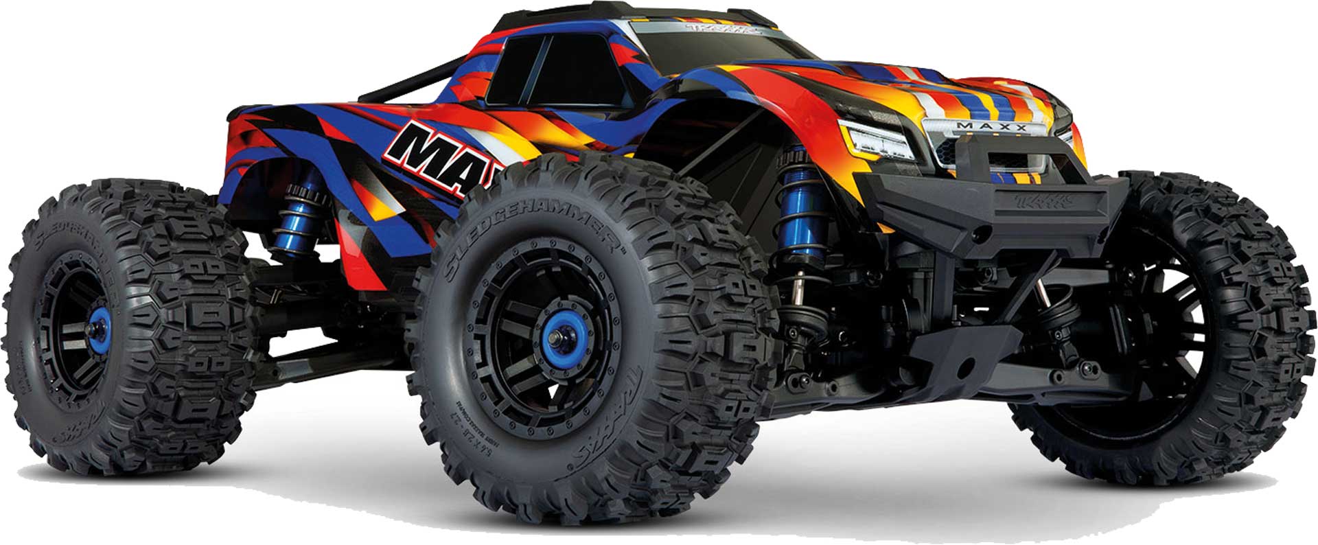 TRAXXAS WIDE-MAXX 1/10 jaune RTR TSM SR VXL4S sans ACCU/CHARGEUR MONSTER TRUCK BRUSHLE