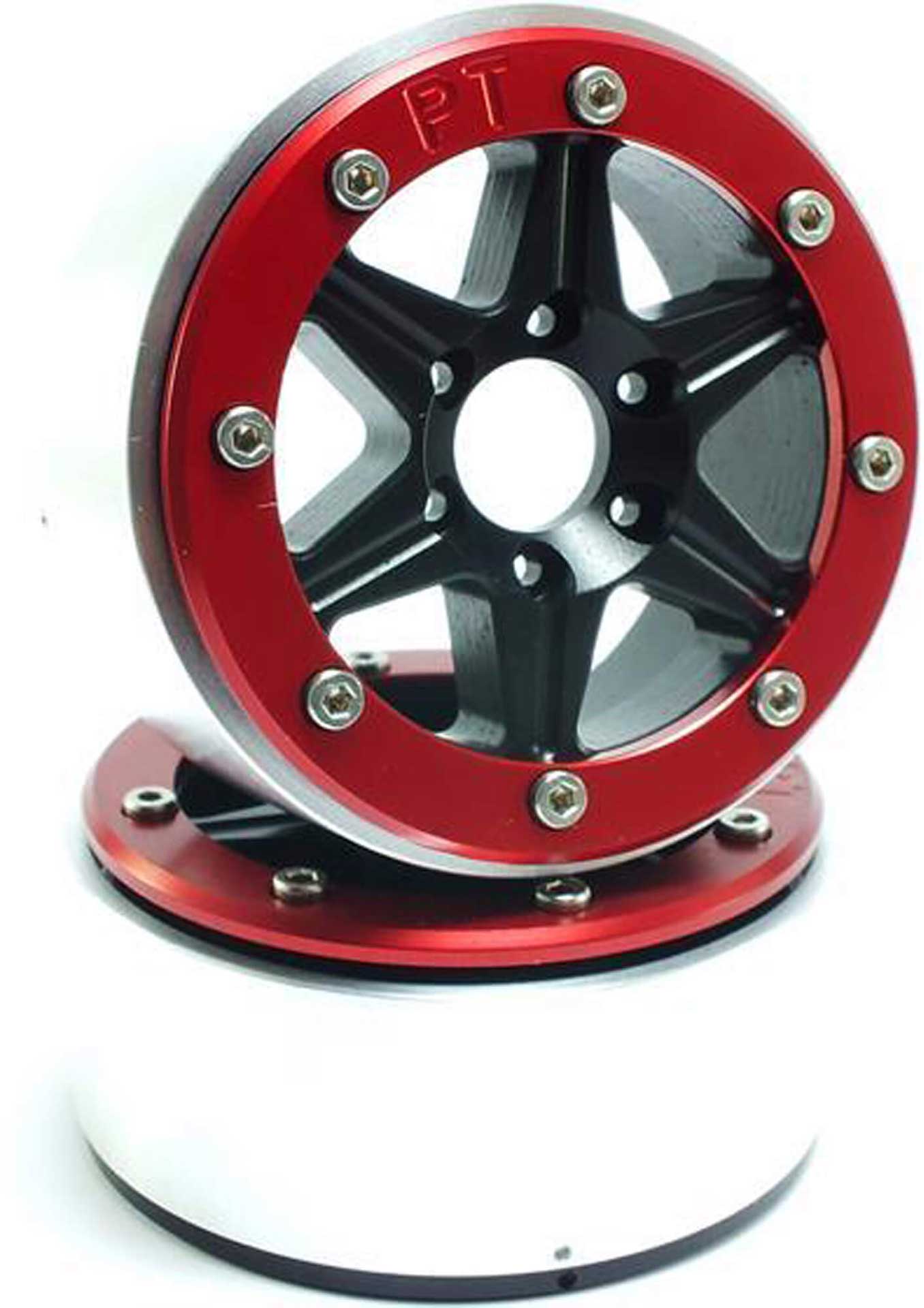 METSAFIL Beadlock Wheels SIXSTAR schwarz/rot 1.9 (2 St.) ohne Radnabe
