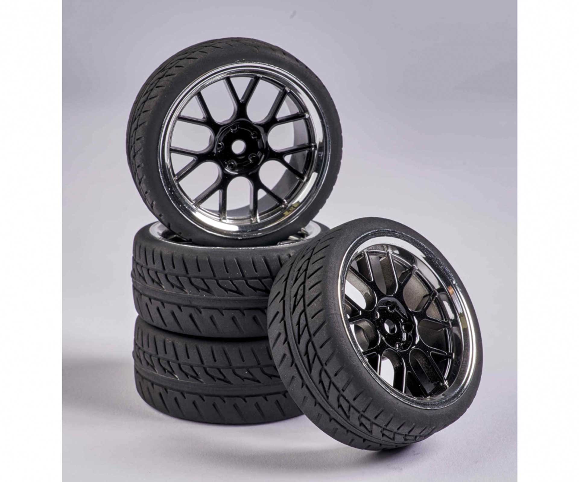 CARSON 1:10 Jeu de roues Y-Design2 (4) noir/chrome noir/chrome
