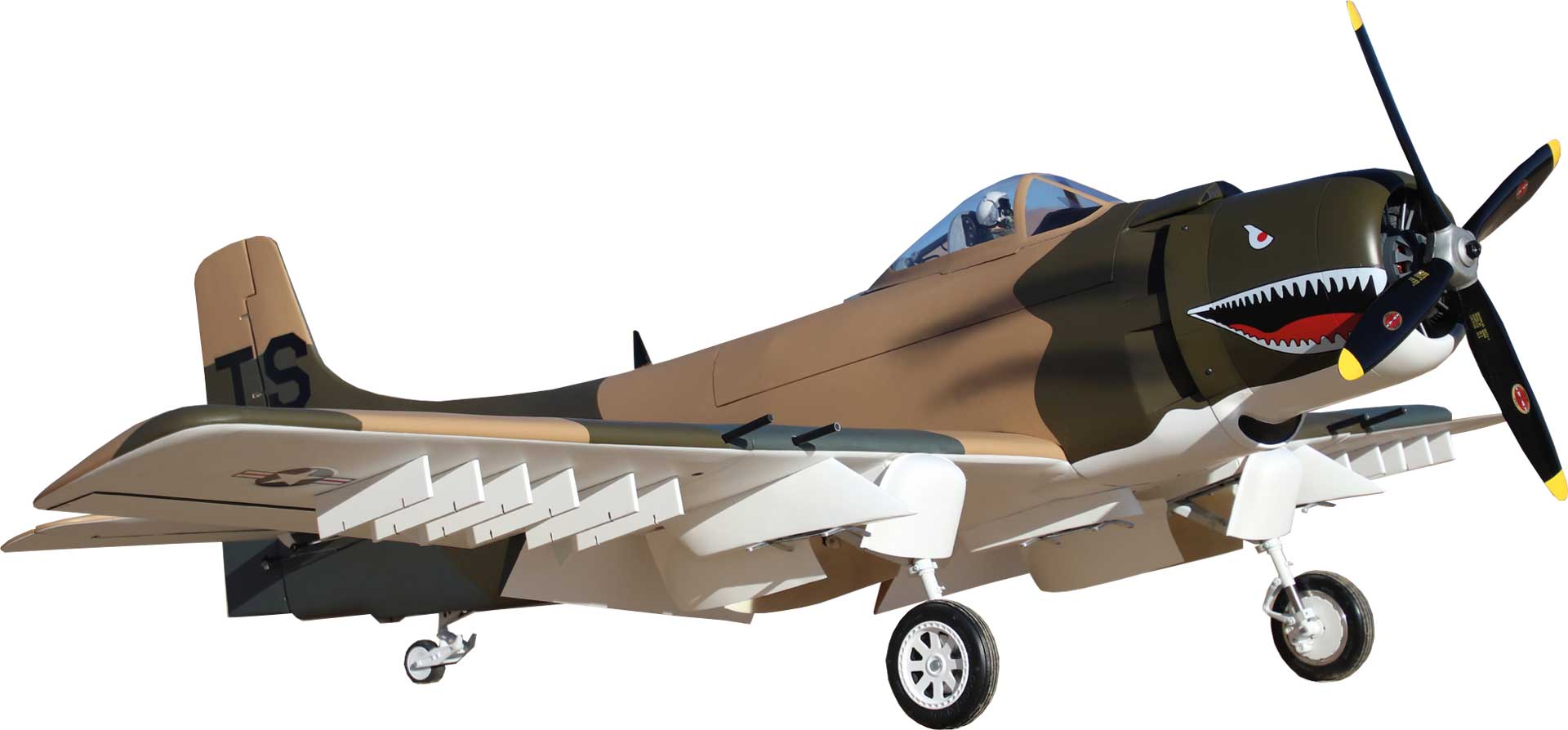 Seagull Models ( SG-Models ) Skyraider 86" Camo Sharkmouth without retractable landing gear