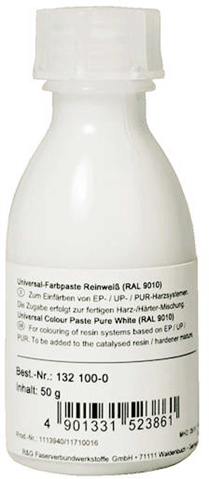 R&G Pâte de couleur universelle blanche de signal (RAL 1018) Dose/ 1 kg