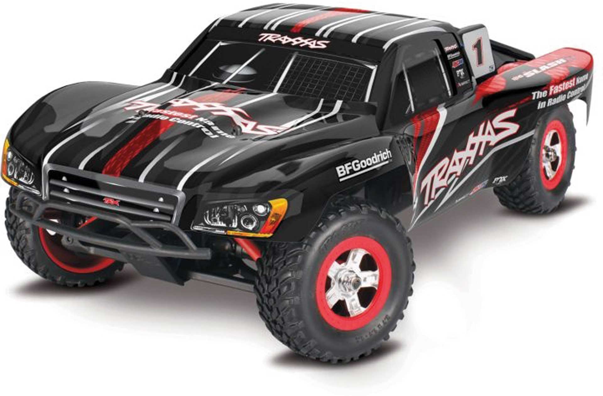 TRAXXAS SLASH 4X4 BLACK 1/16 SHORT-COURSE RTR BRUSHED WITH BATTERY AND USB-C CHARGER