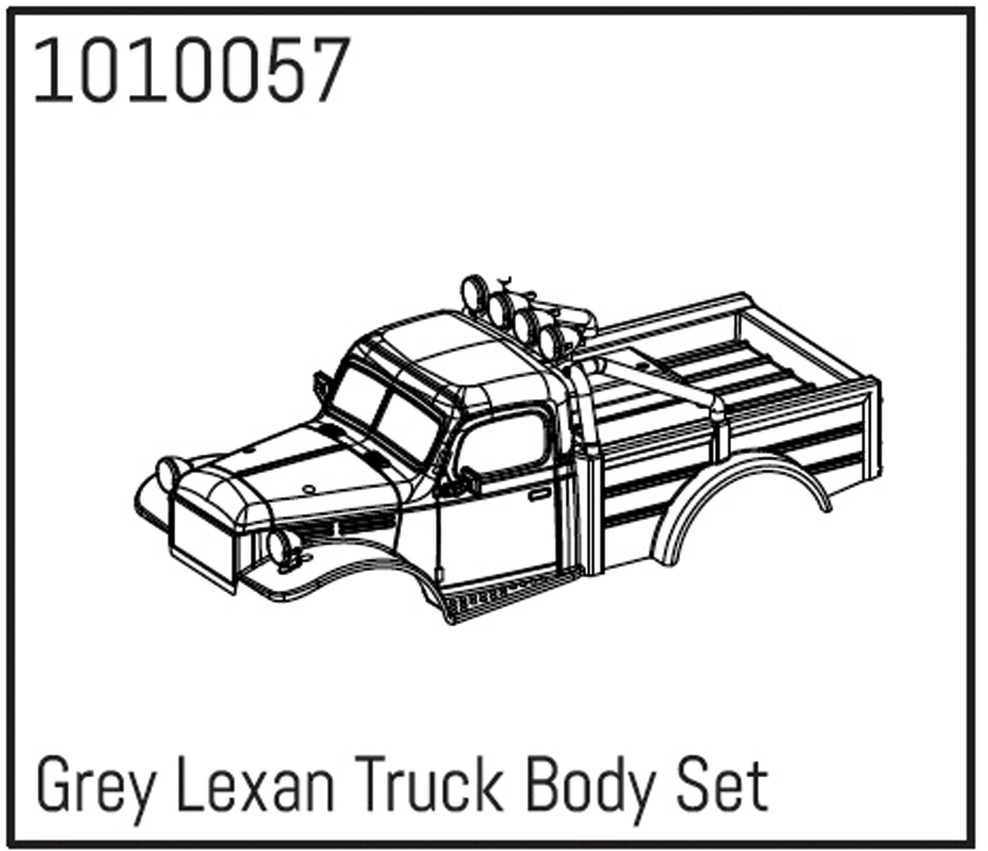 ABSIMA Grey Lexan body kit for Power Wagon