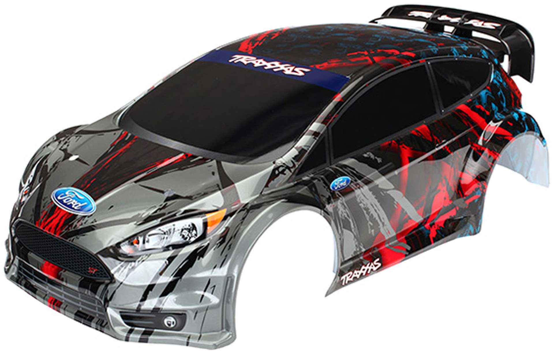TRAXXAS BODYWORK FORD FIESTA ST RALLY, LACQUERED + DECALS