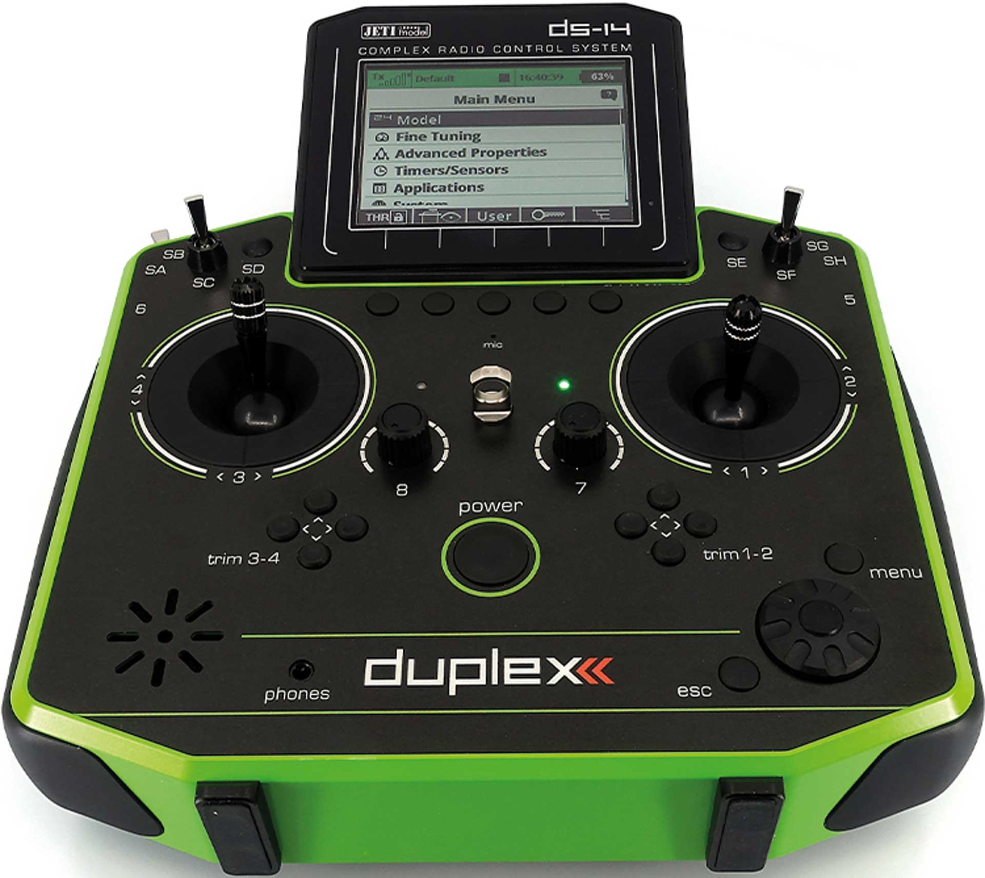 JETI DS-14 II Green Handheld Transmitter Multimode 2,4Ghz Remote Control