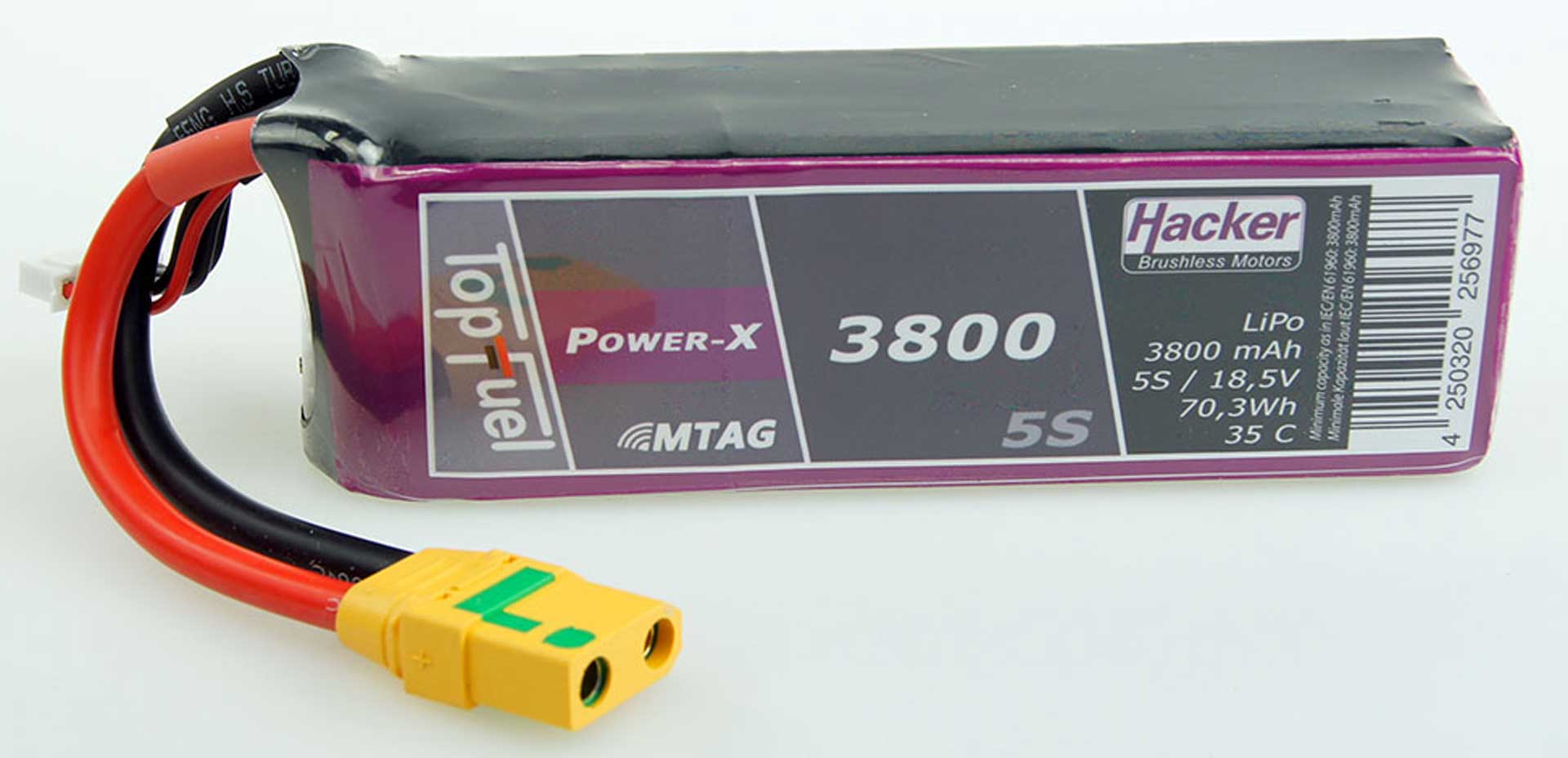 HACKER TopFuel LiPo 35C Power-X 3800mAh 5S 18,5V MTAG