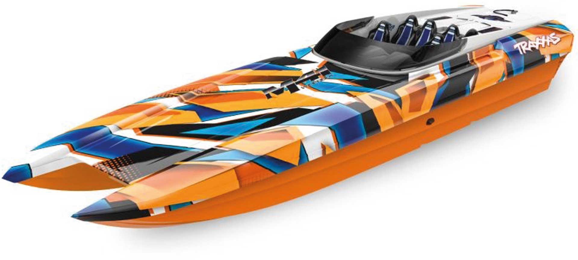 TRAXXAS DCB M41 ORANGE 40 INCH WITHOUT BATTERY/CHARGER BL CATAMARAN RACING BOAT BRUSHLESS
