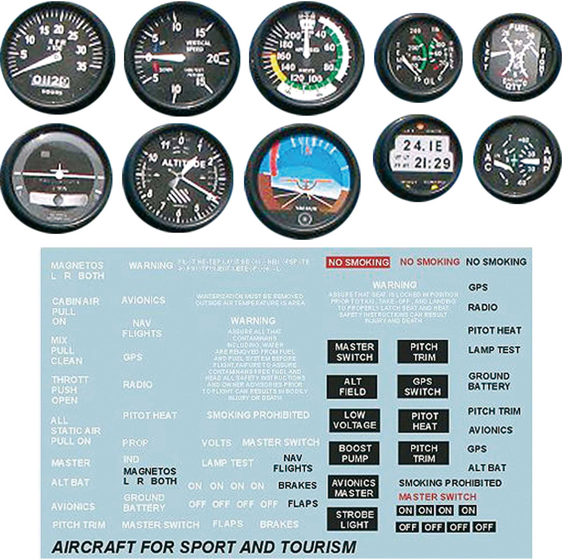 PLANET-HOBBY SCALE INSTRUMENTS 1/4 FOR SPORTS AIRCRAFT