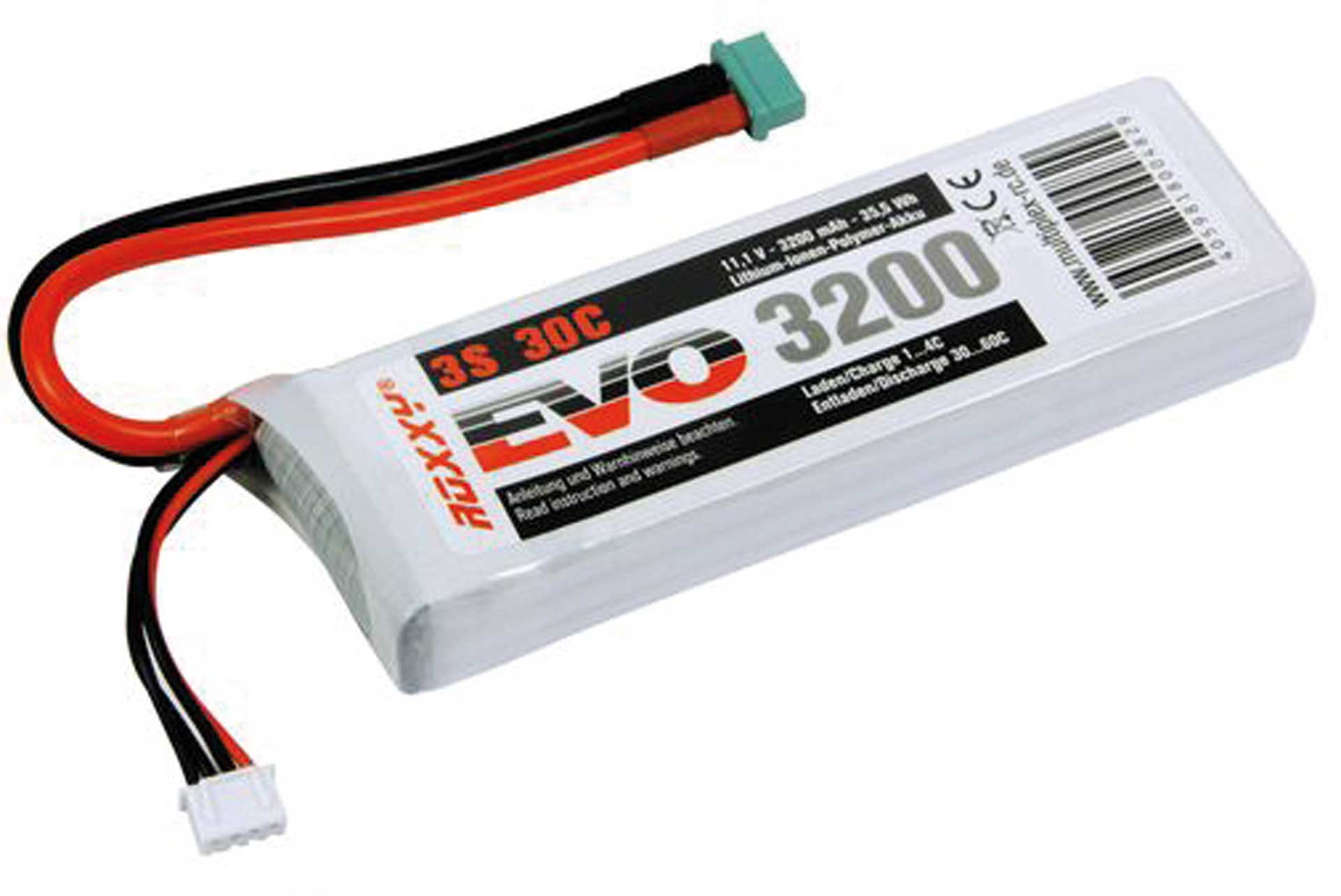 ROXXY EVO LiPo 3-3200M 30C 35,5Wh M plug-in system