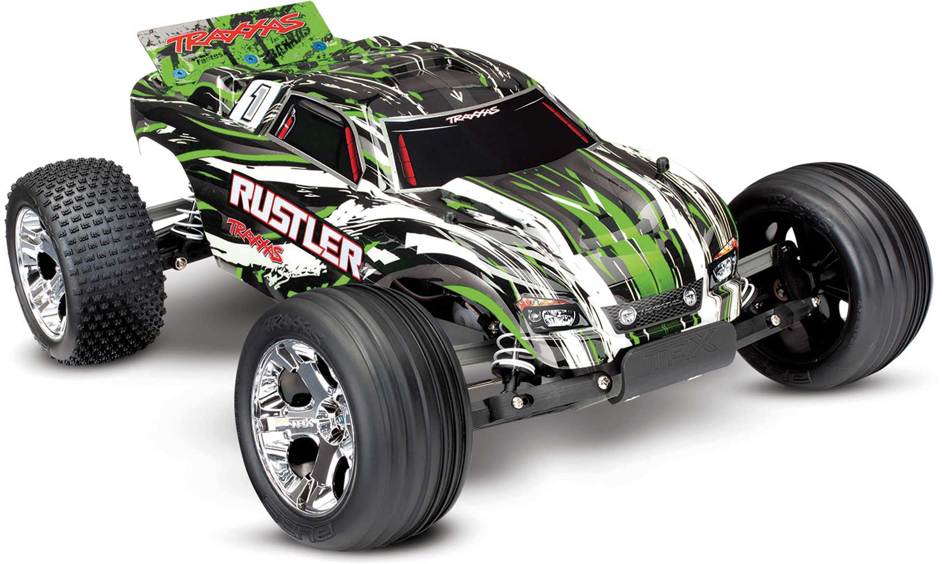 TRAXXAS RUSTLER vert  RTR SANS ACCU /CHARGEUR 1/10 2WD MONSTER TRUCK BRUSHED