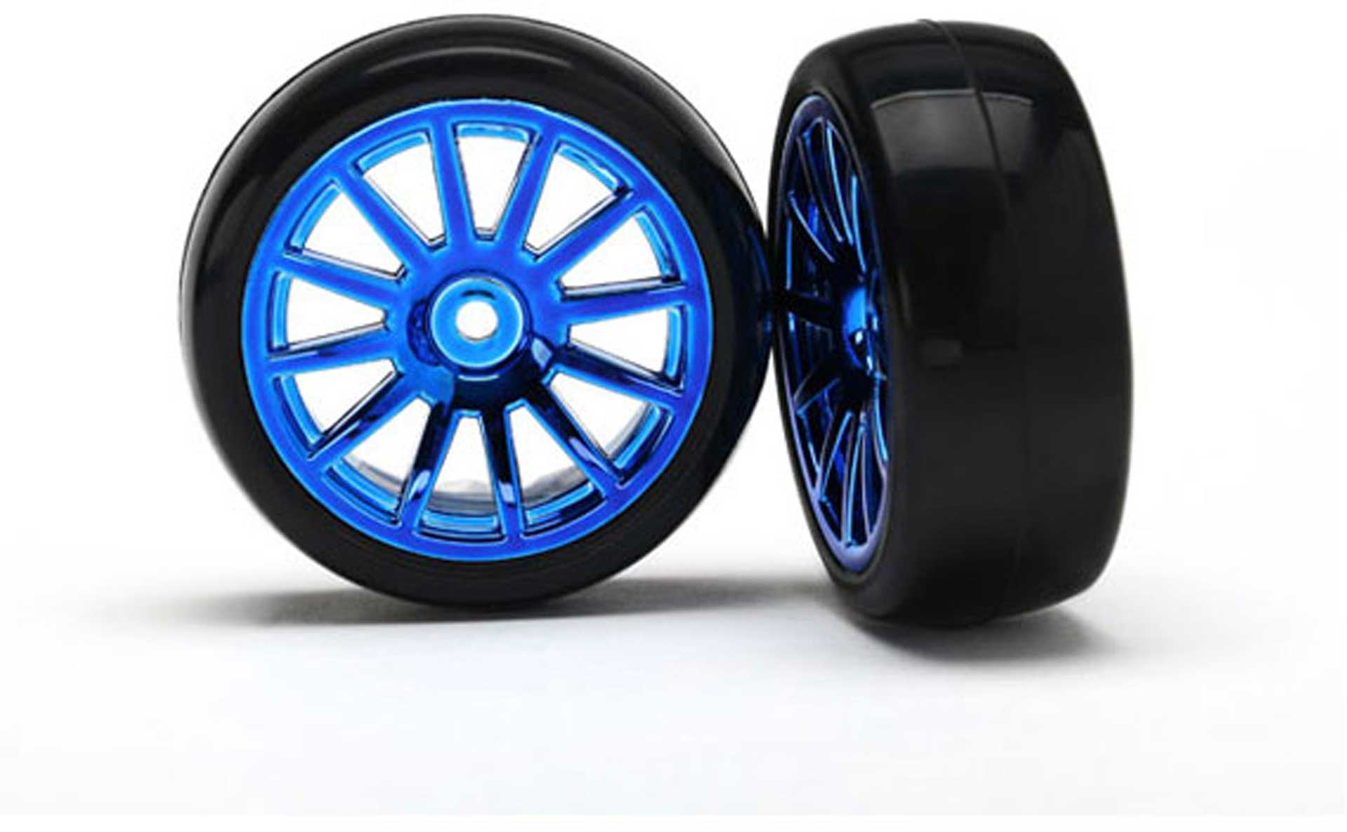 TRAXXAS Slick-Reifen auf Felge blau
