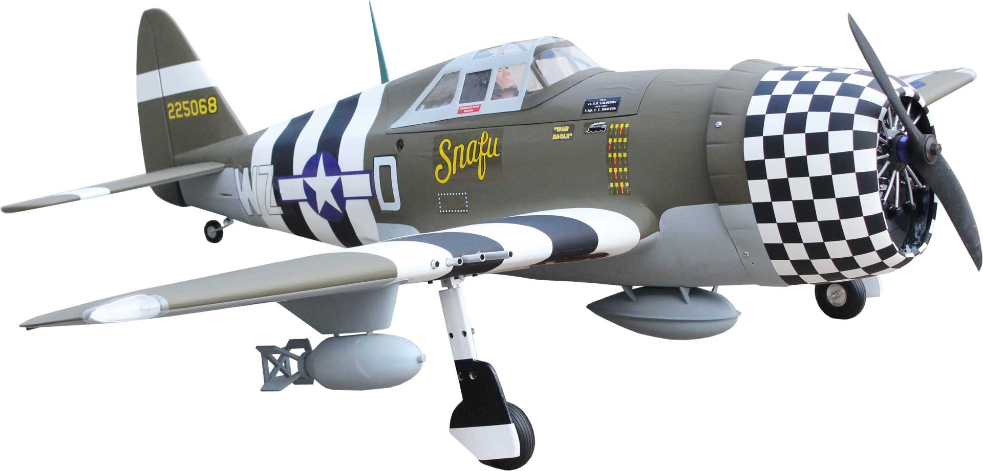 Seagull Models ( SG-Models ) P-47G Thunderbolt "Snafu 63" 20cc avec train d'atterrissage électrique rétractable 84