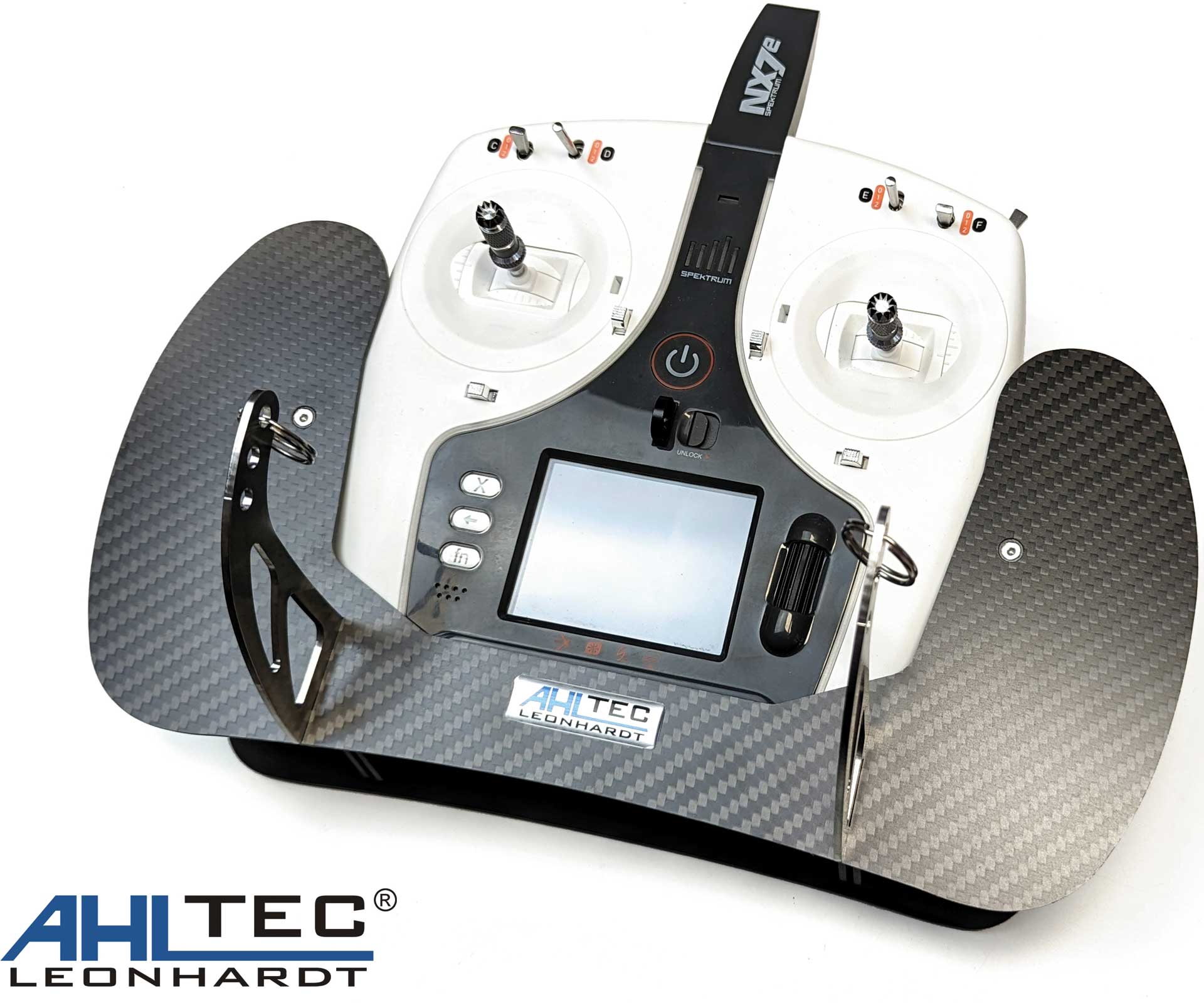 AHLTEC Transmitter console Spektrum NX7e Carbon with standard transmitter bracket, without hand rest