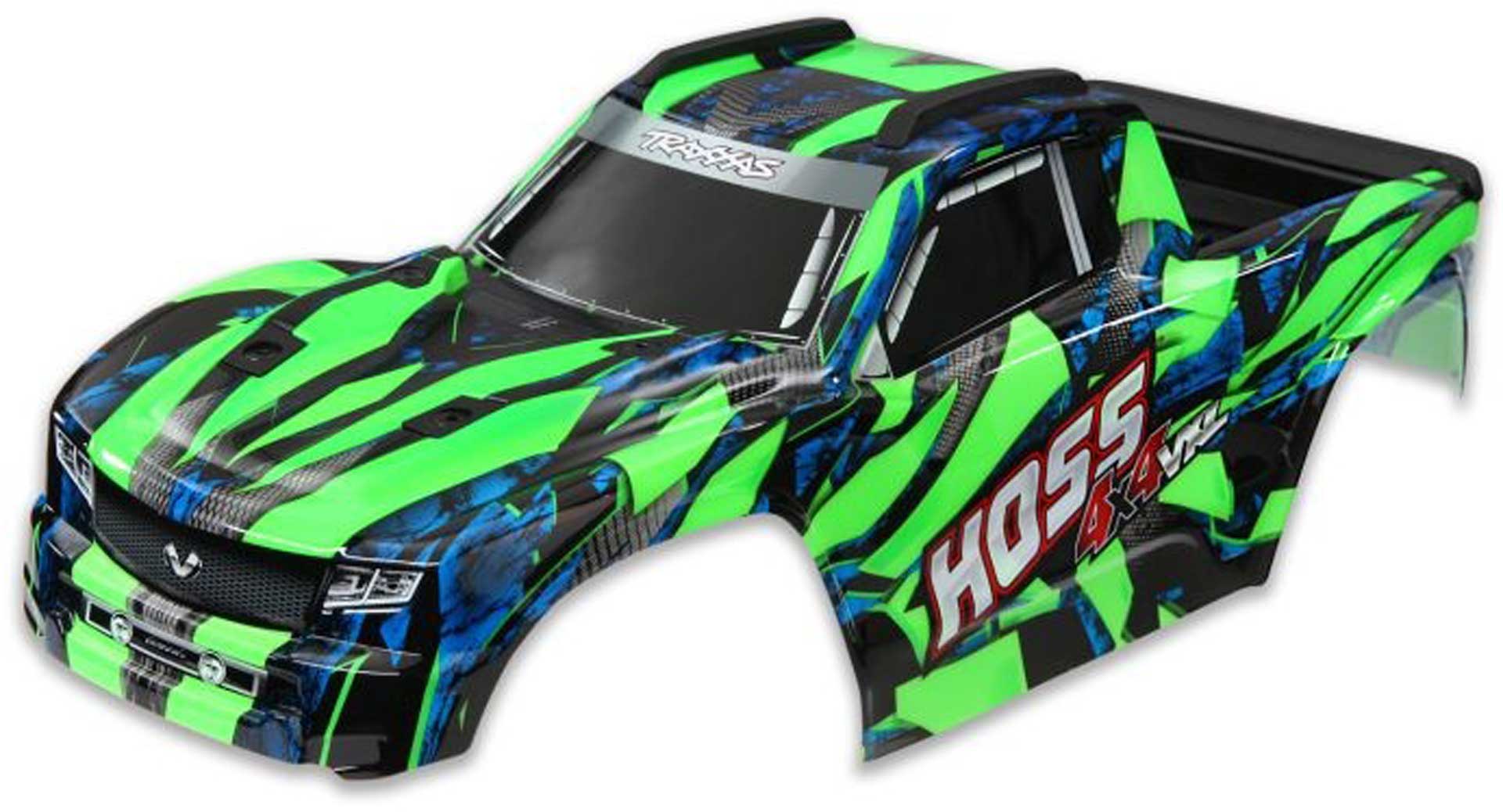 TRAXXAS Body Hoss 4x4 VXL green incl. stickers and bodyclips front and rear