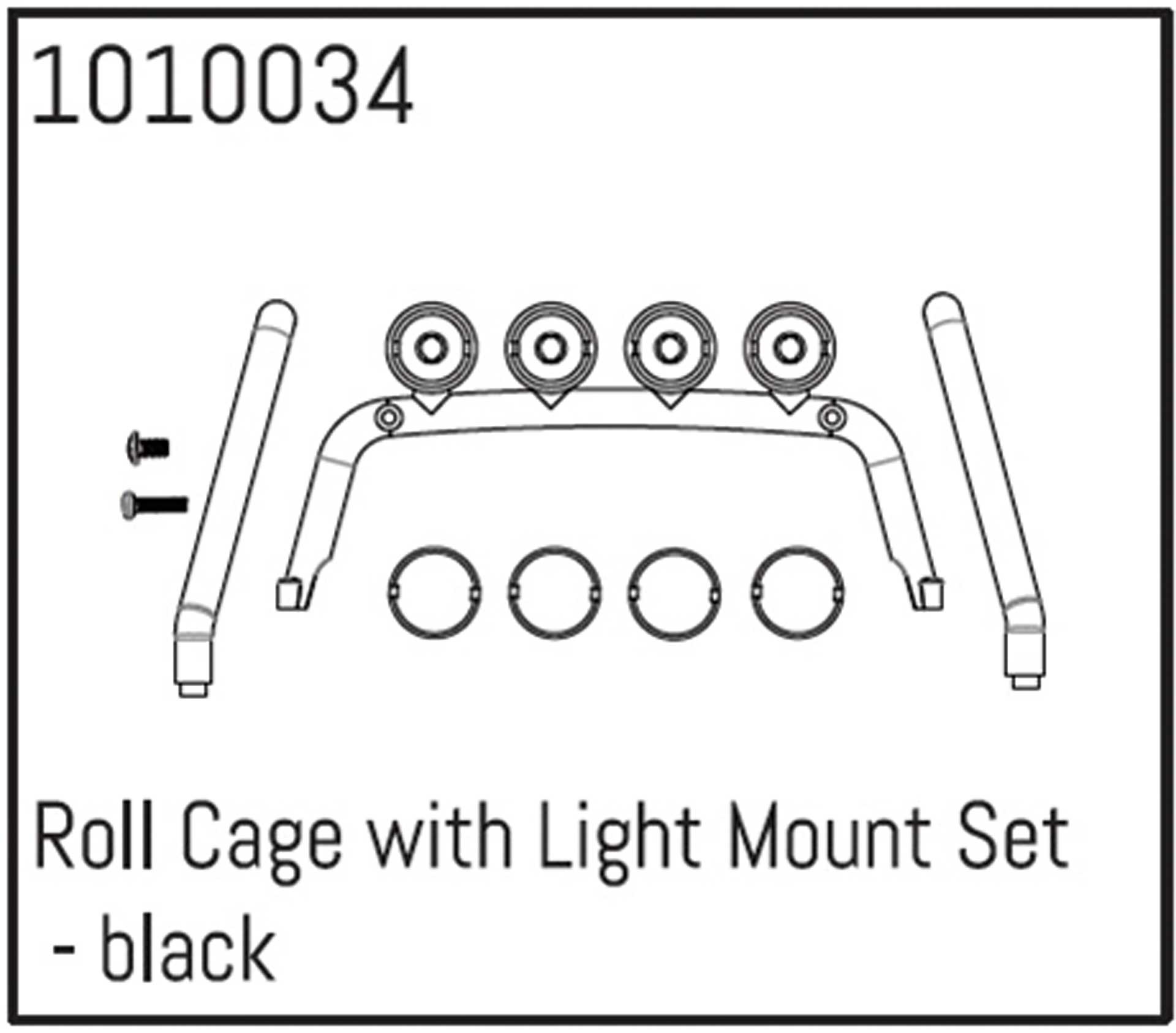 ABSIMA Roll cage with light bracket - black