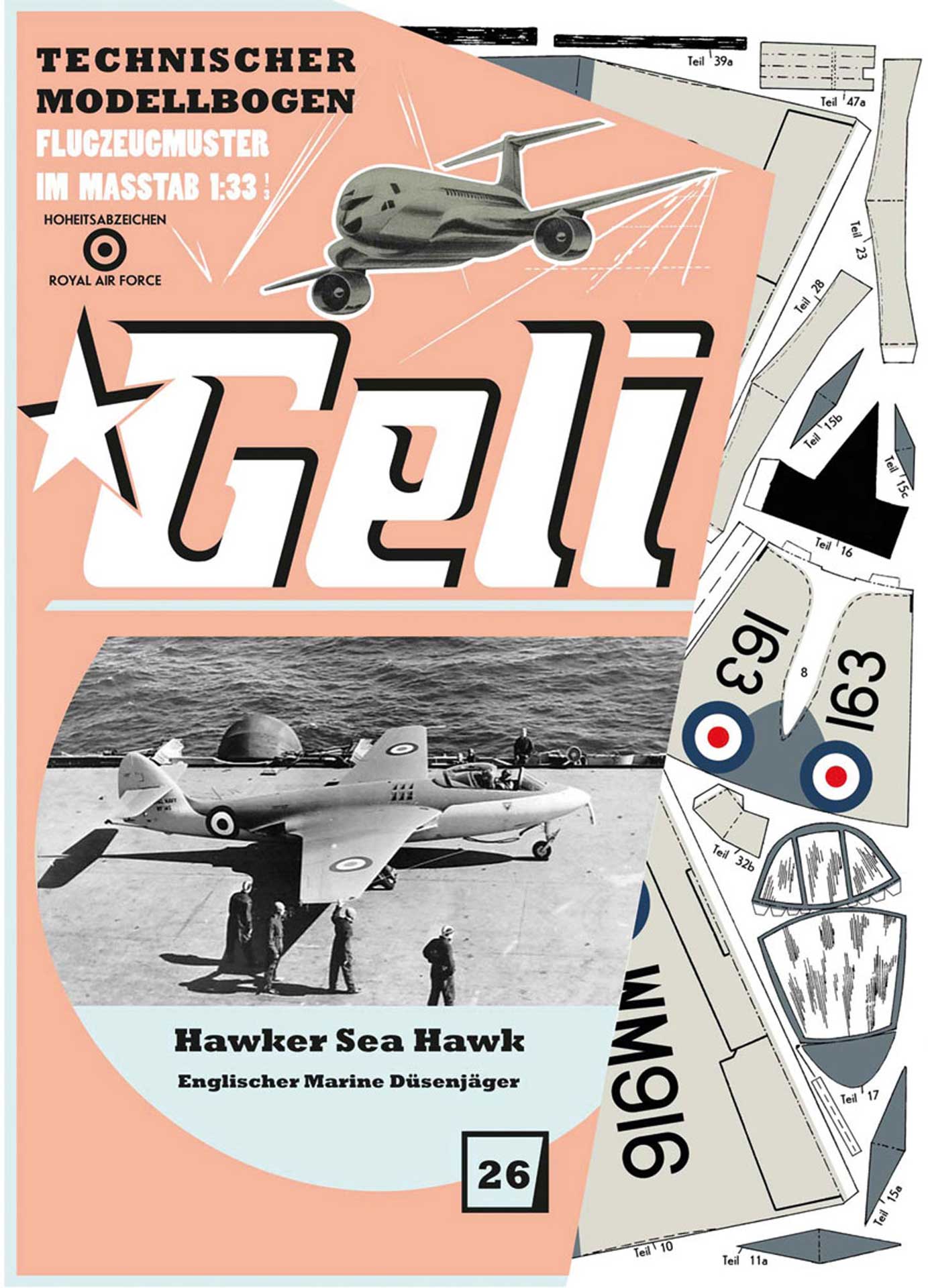 GELI Hawker Sea Hawk # 26 KARTONMODELL