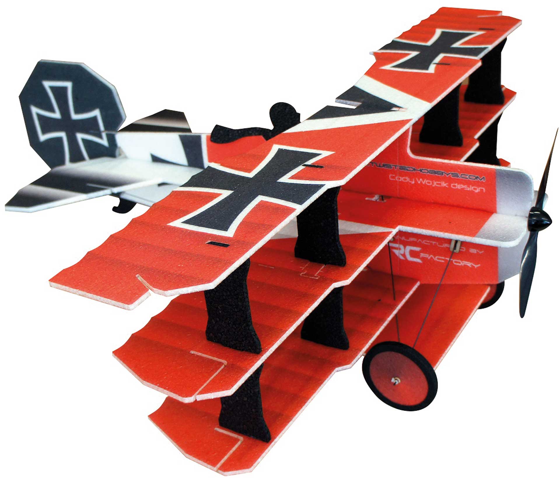 RC-Factory Crack FOKKER Dr.1 Triplane red/yellow LITE series