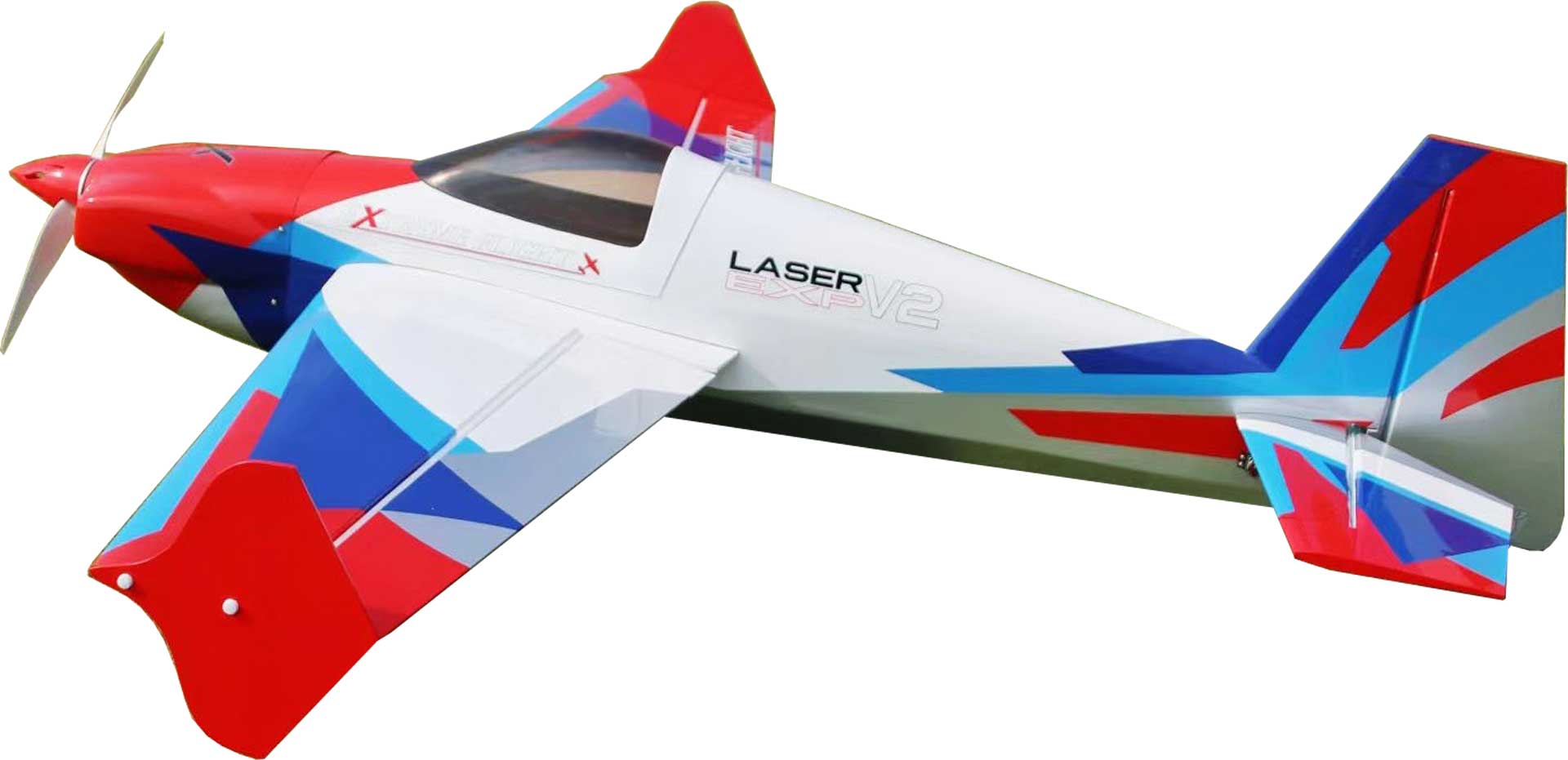 EXTREMEFLIGHT-RC LASER 60" V3 Plus Blue/White/Red RXR Receiver ready ( receiver "ready" )with wing quick-release fastener