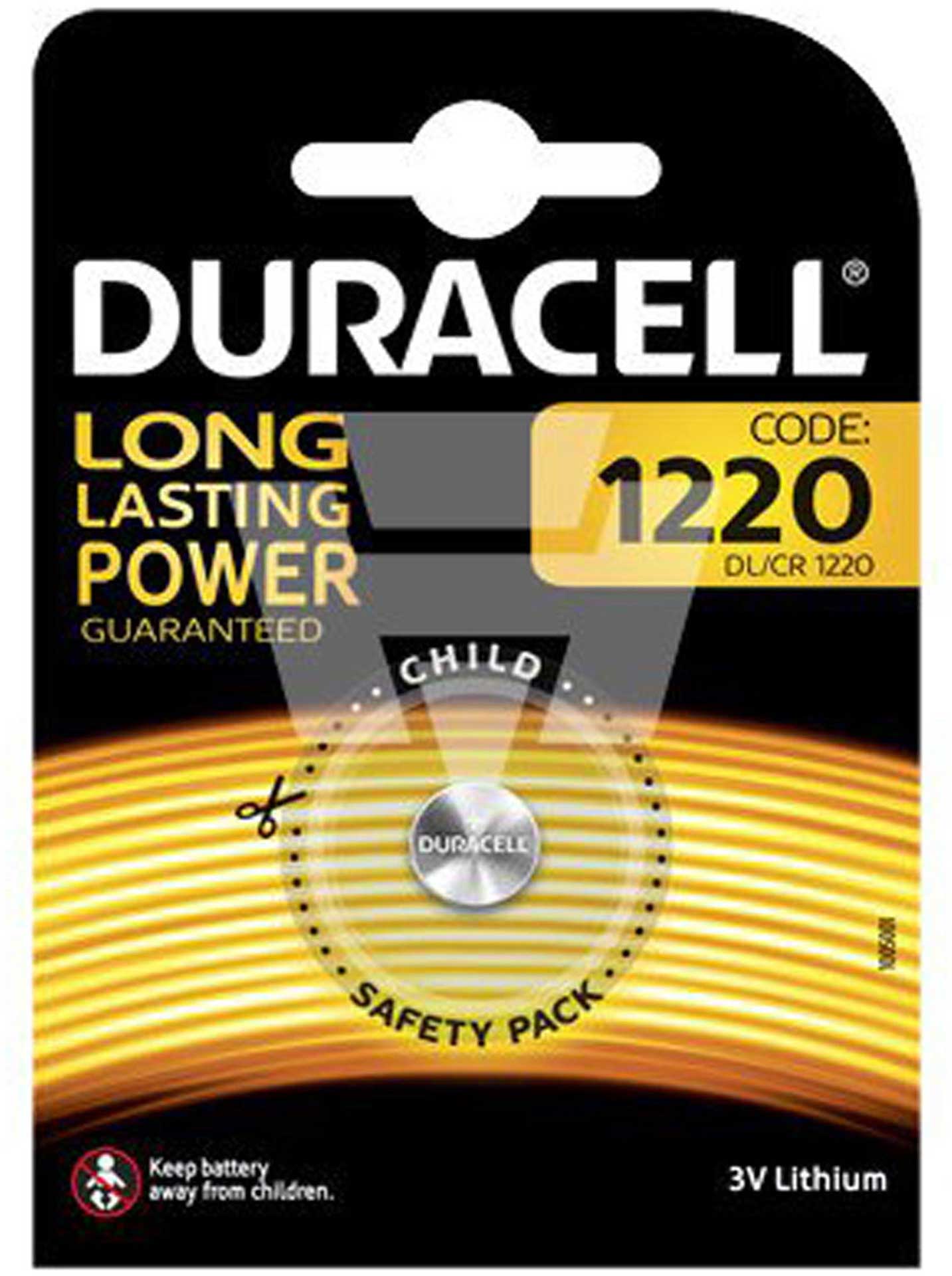 DURACELL PILE CR1220 EP 3V 1 PIÈCE. 35MAH LITHIUM