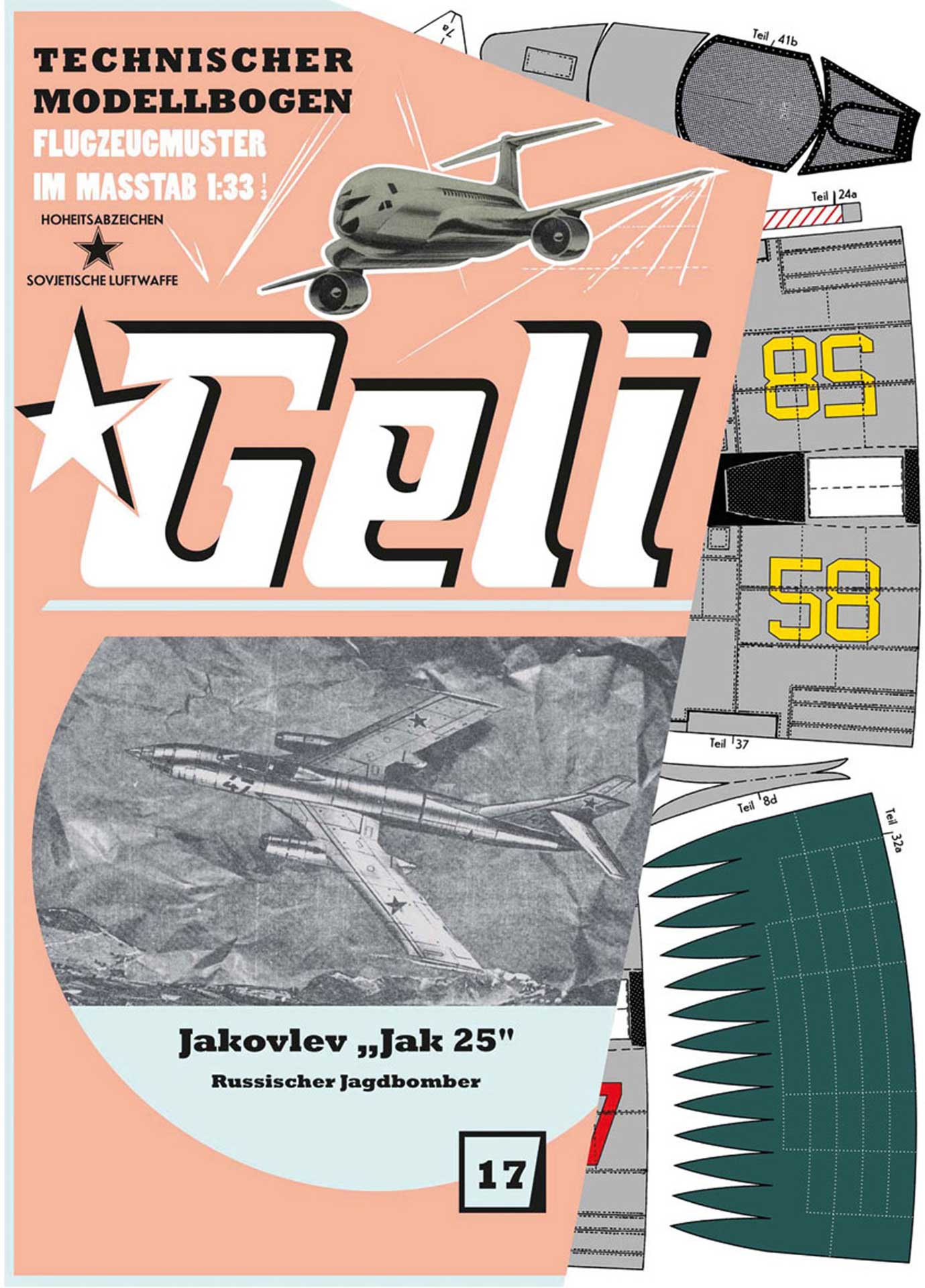 GELI JAKOVLEV "JAK 25" # 17 CARDBOARD MODEL