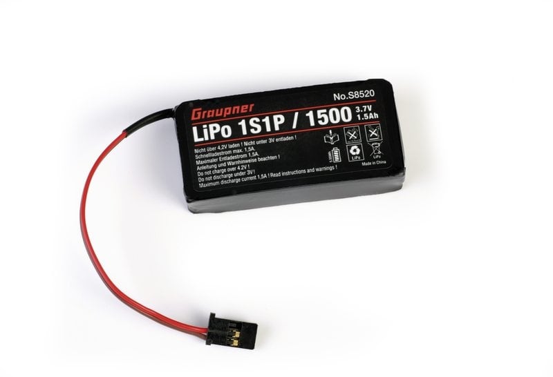 GRAUPNER Batterie de l'émetteur LiPo 1S1P / 1500 TX 3,7V MZ-12
