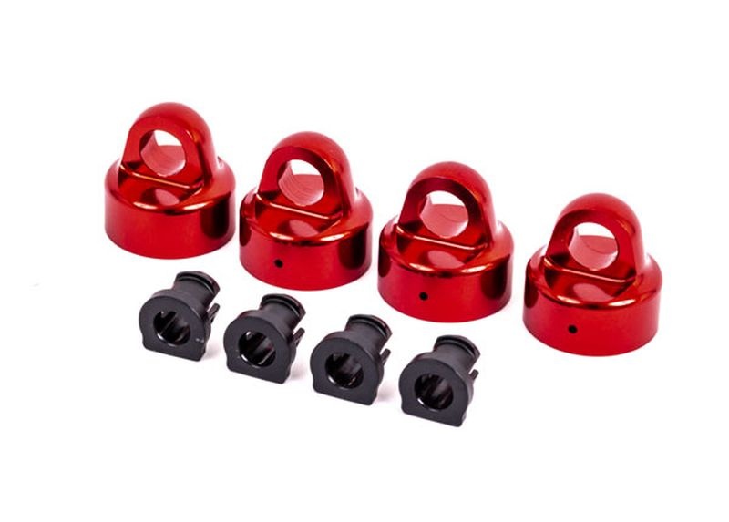 TRAXXAS GTX Damper Caps Alu red anodized + Spacer (4 each) for Sledge